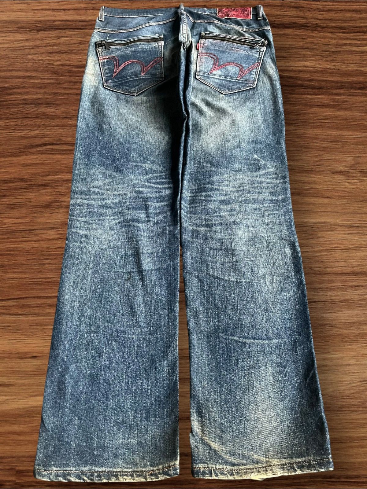 Edwin Vintage Japanese Brand Mud Blue Faded Washed Straight Jeans Size US 34 / EU 50 - 2 Thumbnail