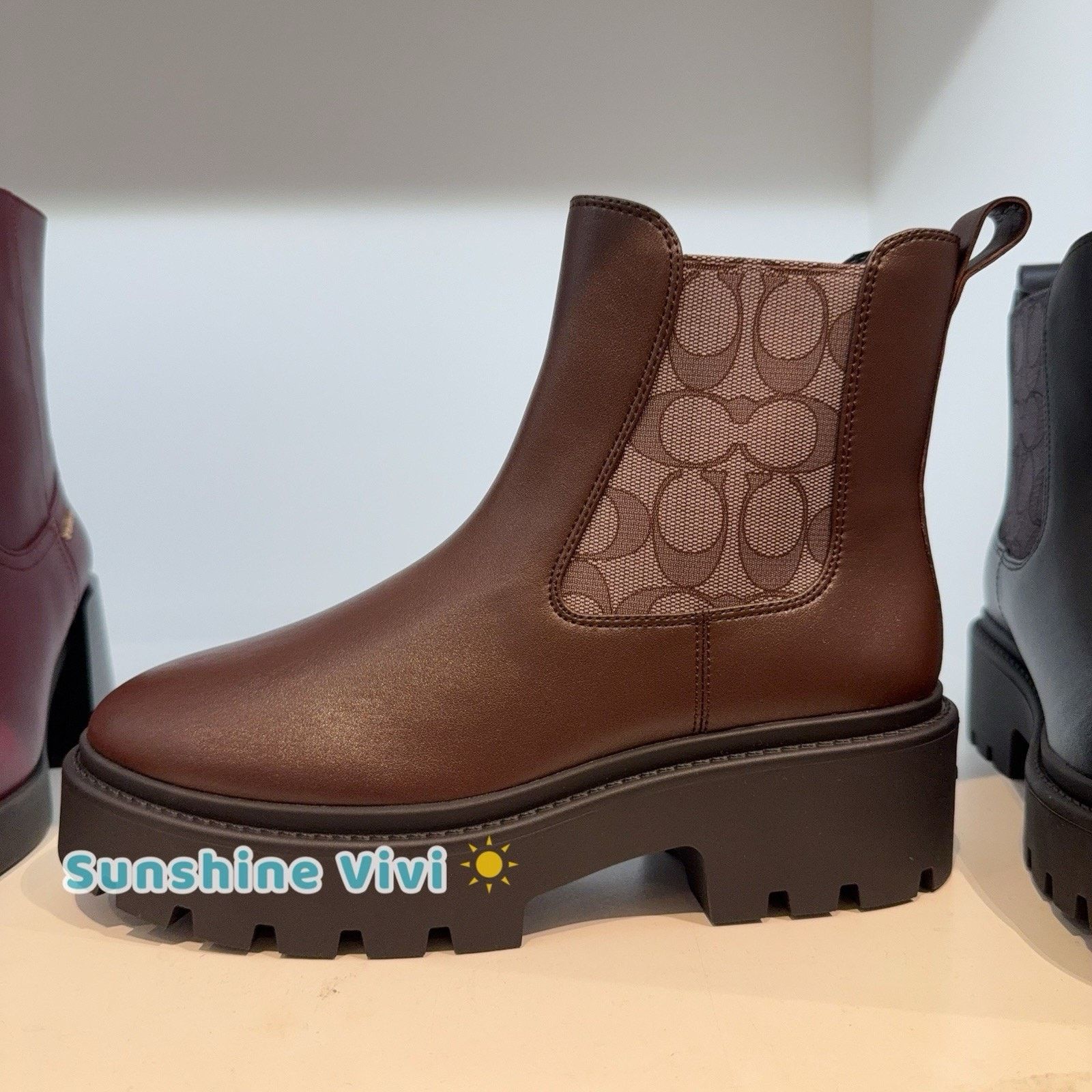 Coach NEW COACH Women's Lucy Chelsea Boot Maple CCH14 US 5.5 Size US 5.5 / IT 35.5 - 1 Thumbnail