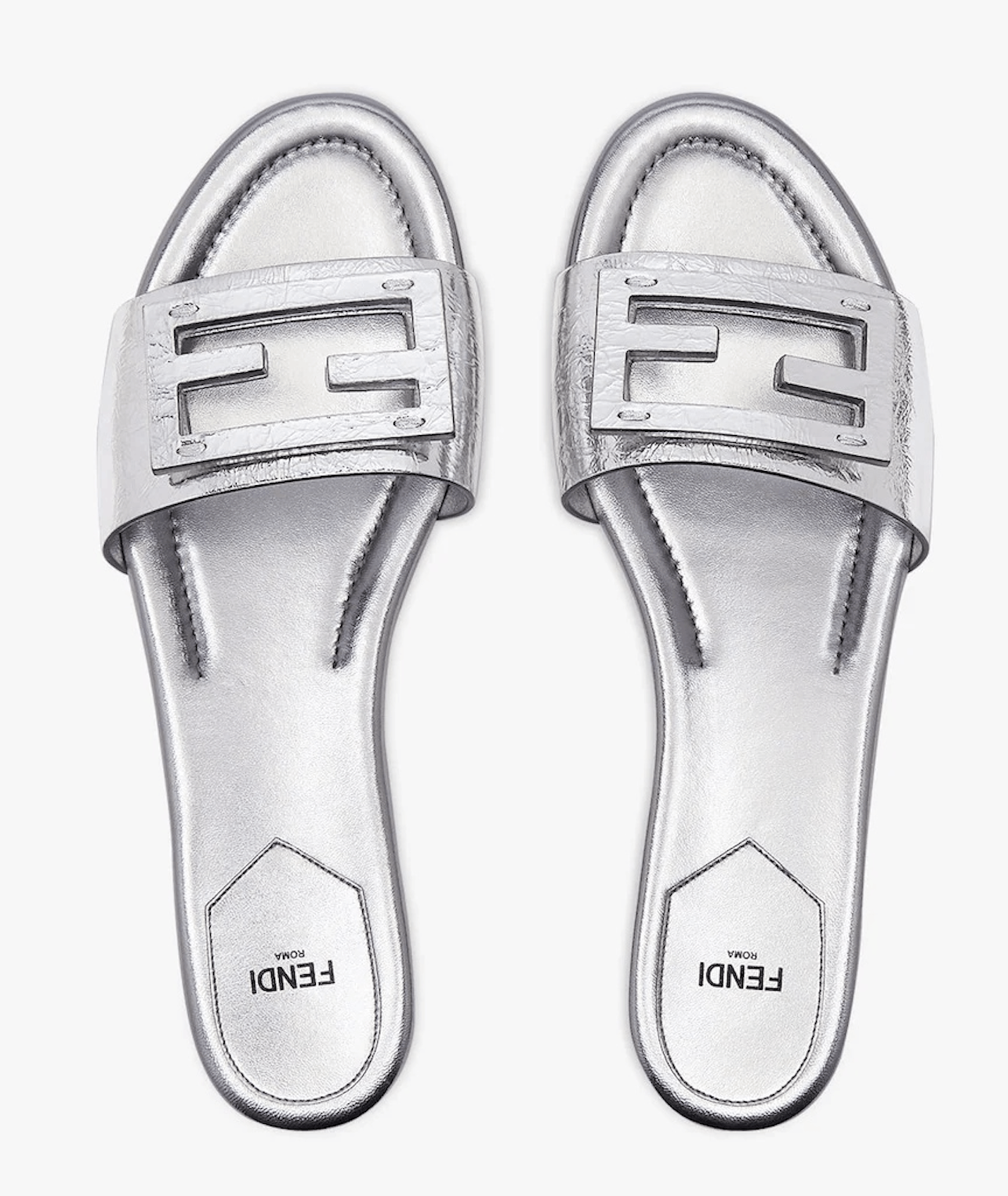 Fendi Fendi Baguette Leather FF Logo Slide Flat Flop Sandal 39 Size US 9 / IT 39 - 1 Thumbnail