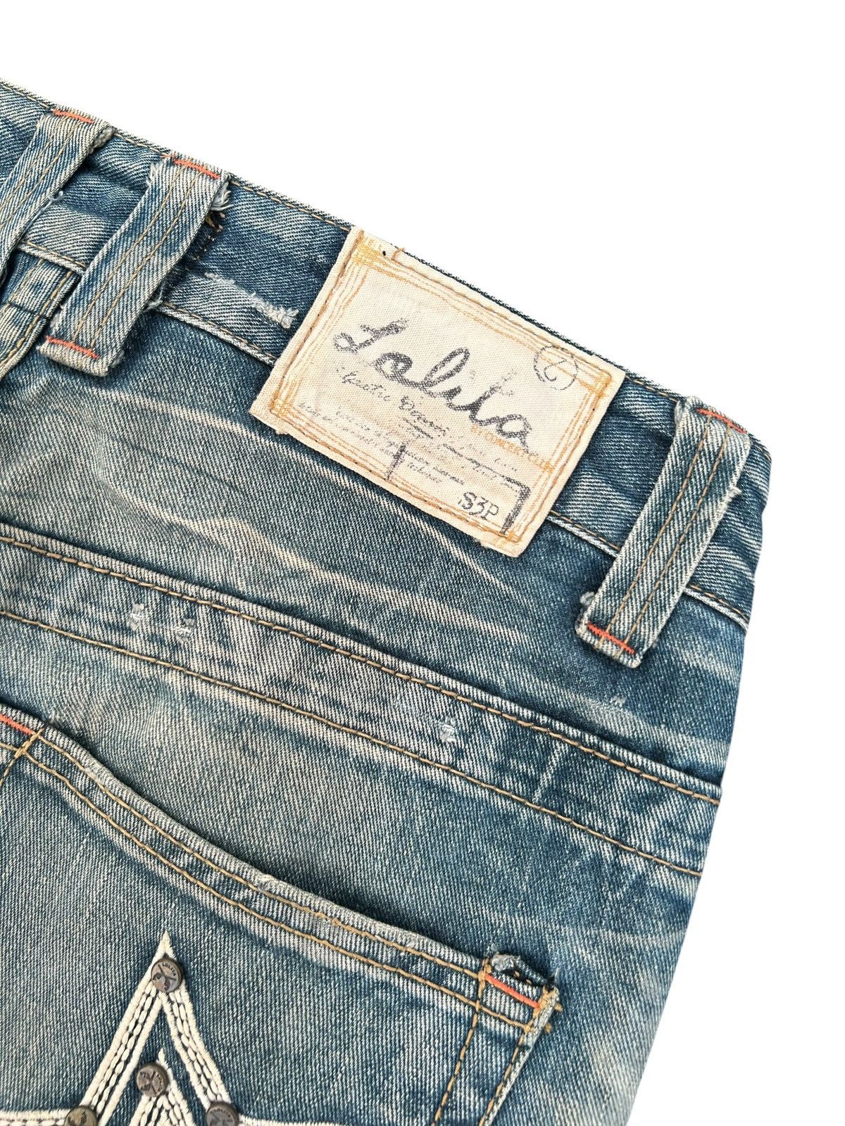 Kapital YOSHITOMO NARA LOLITA Exotic Vintage Distressed Denim Jeans Size US 34 / EU 50 - 16 Thumbnail