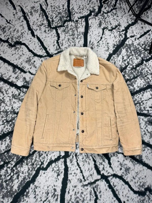 Levi's Levis beige sherpa denim jacket logo L Size L / US 10 / IT 46 - 1 Thumbnail