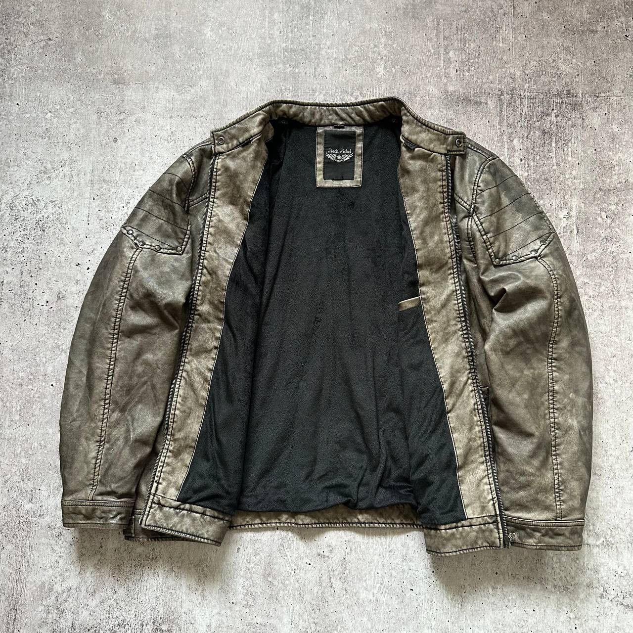 Vintage Rock Rebel No More Rules est 86 Leather Vintage Biker Jacket Size US XL / EU 56 / 4 - 4 Thumbnail