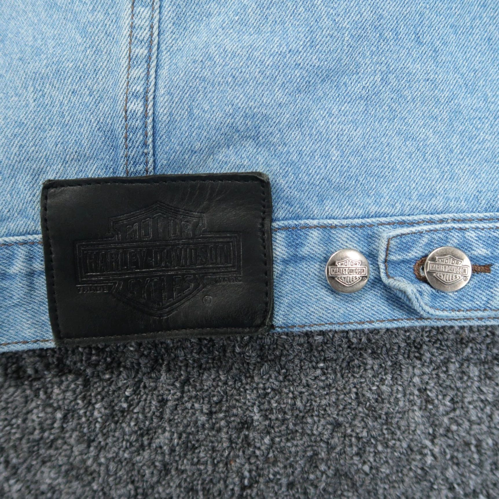 Harley Davidson Harley-Davidson Jacket Mens XL Blue Denim Trucker Bar Shield Motorcycle Size US XL / EU 56 / 4 - 7 Thumbnail