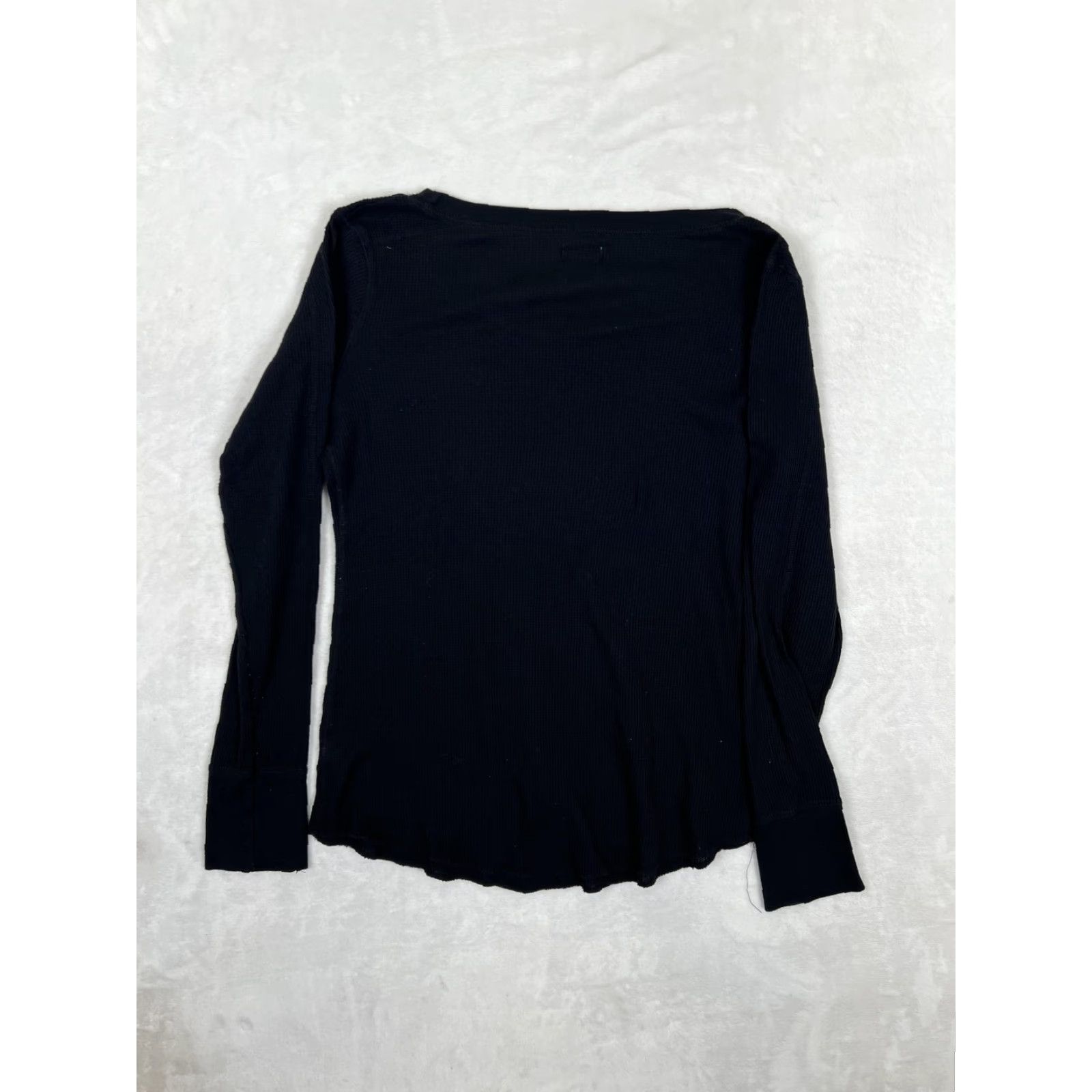 Mossimo Mossimo Supply Co. Shirt Womens XL Black Waffle Knit Long Sleeve Top Thermal Y2K Size XL / US 12-14 / IT 48-50 - 7 Thumbnail