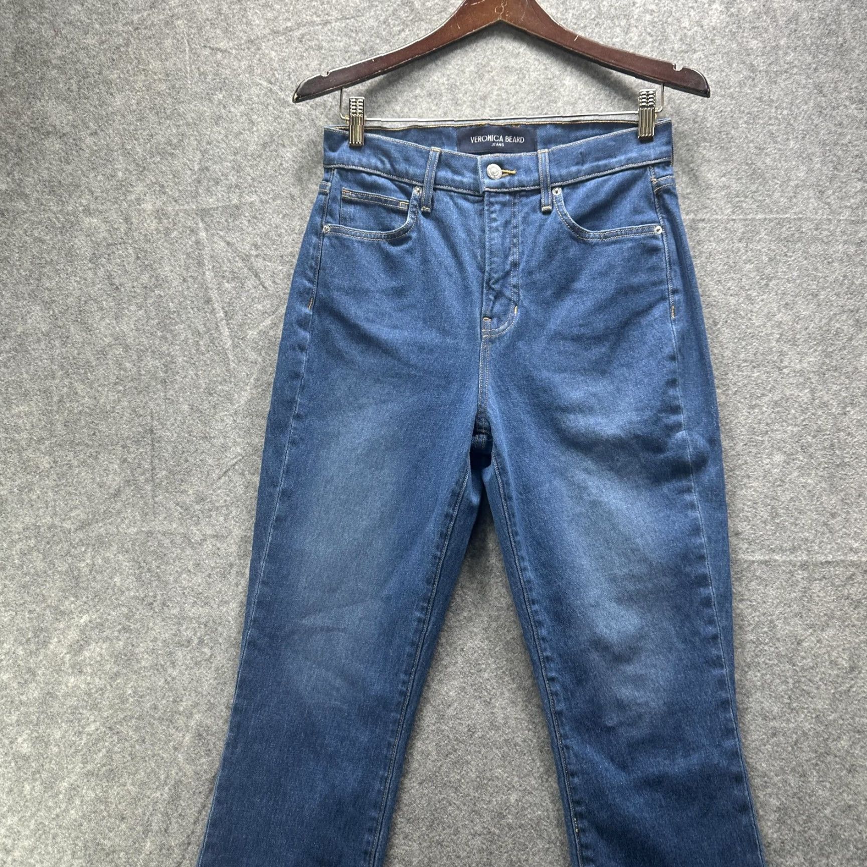 Veronica Beard Veronica Beard Jeans Womens 27 High Rise Carly Kick Flare Crop Blue Denim Cropped Jeans Size 27" / US 4 / IT 40 - 2 Thumbnail