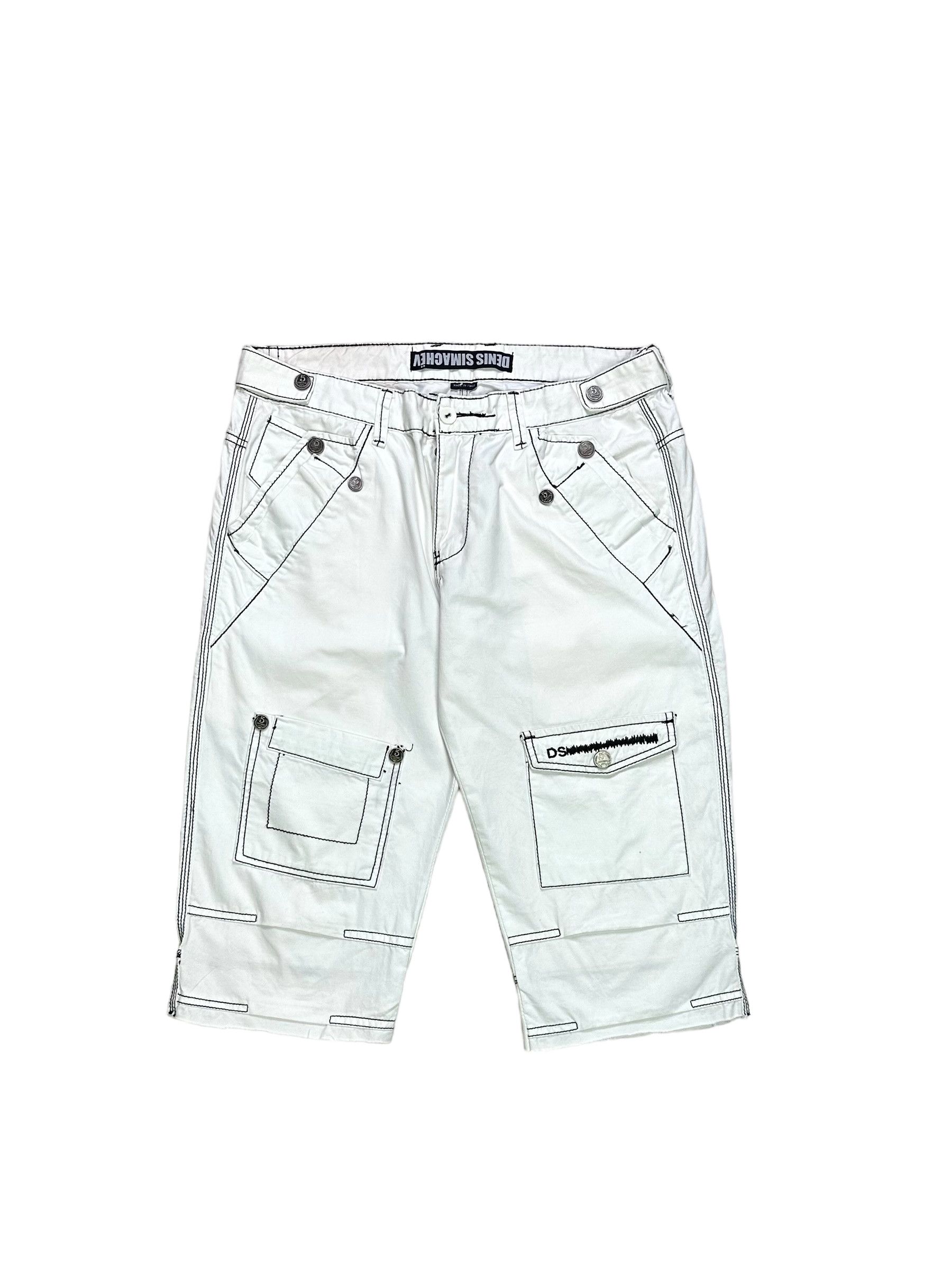 image of Avant Garde x Denis Simachev Cargo Distressed Pants in White, Men's (Size 30)