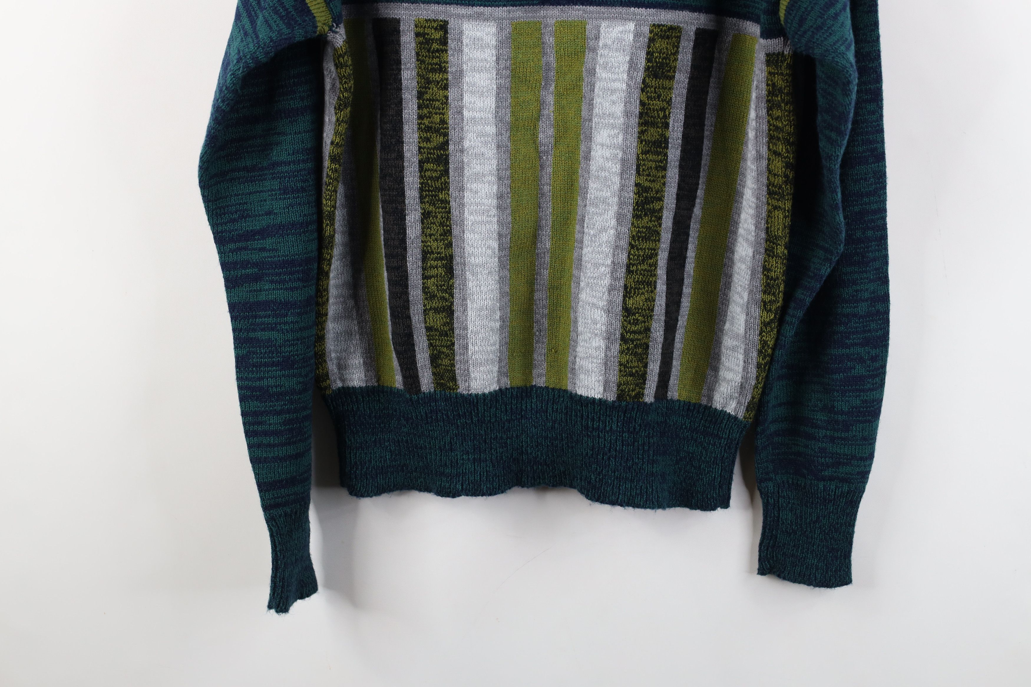 Vintage Vintage 70s Mid Century Modern MCM Leaf Knit V-Neck Sweater Size L / US 10 / IT 46 - 12 Thumbnail