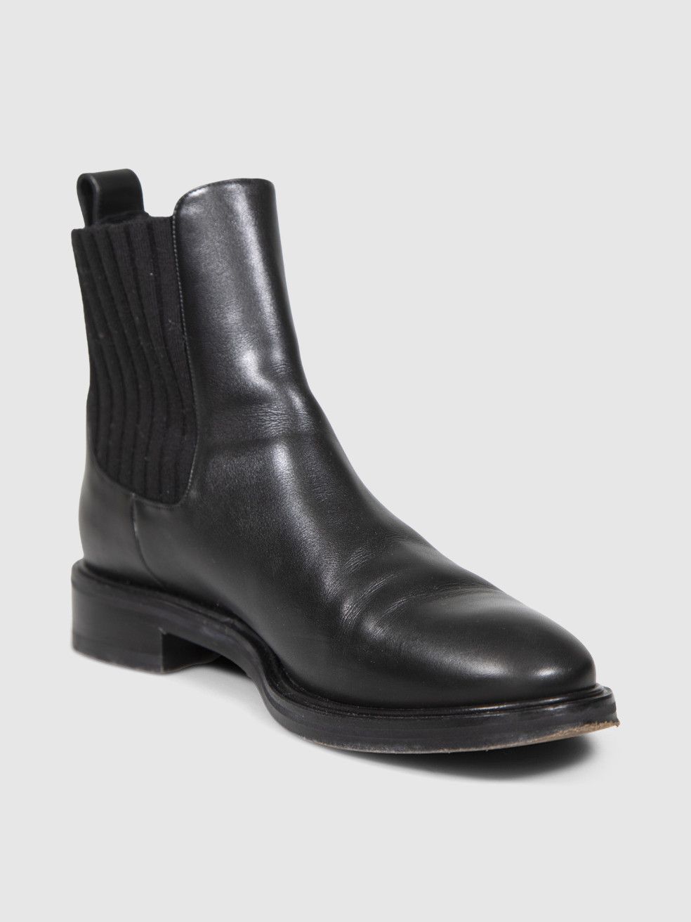 Loro Piana Black Leather Knit Panel Chelsea Boots Size US 9 / IT 39 - 1 Thumbnail