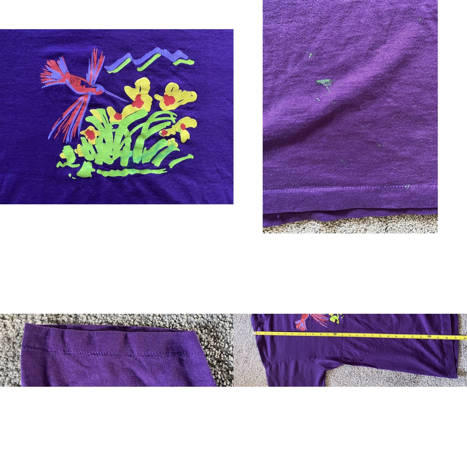 Vintage VINTAGE Screen Stars Best Shirt Mens L Short Sleeve Made USA Purple Hummingbird Size US L / EU 52-54 / 3 - 8 Thumbnail