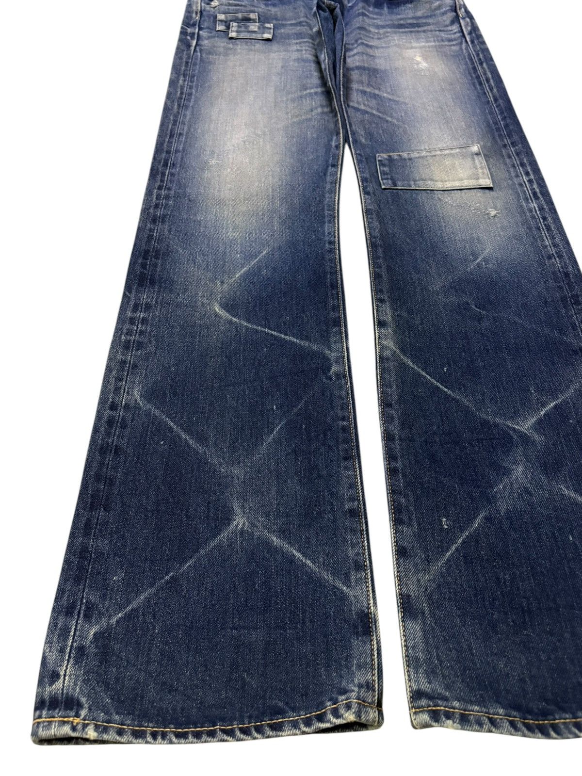KURO Vintage Kuro Selvedge Thunder Wash Patched Loose Jeans Size US 32 / EU 48 - 7 Thumbnail