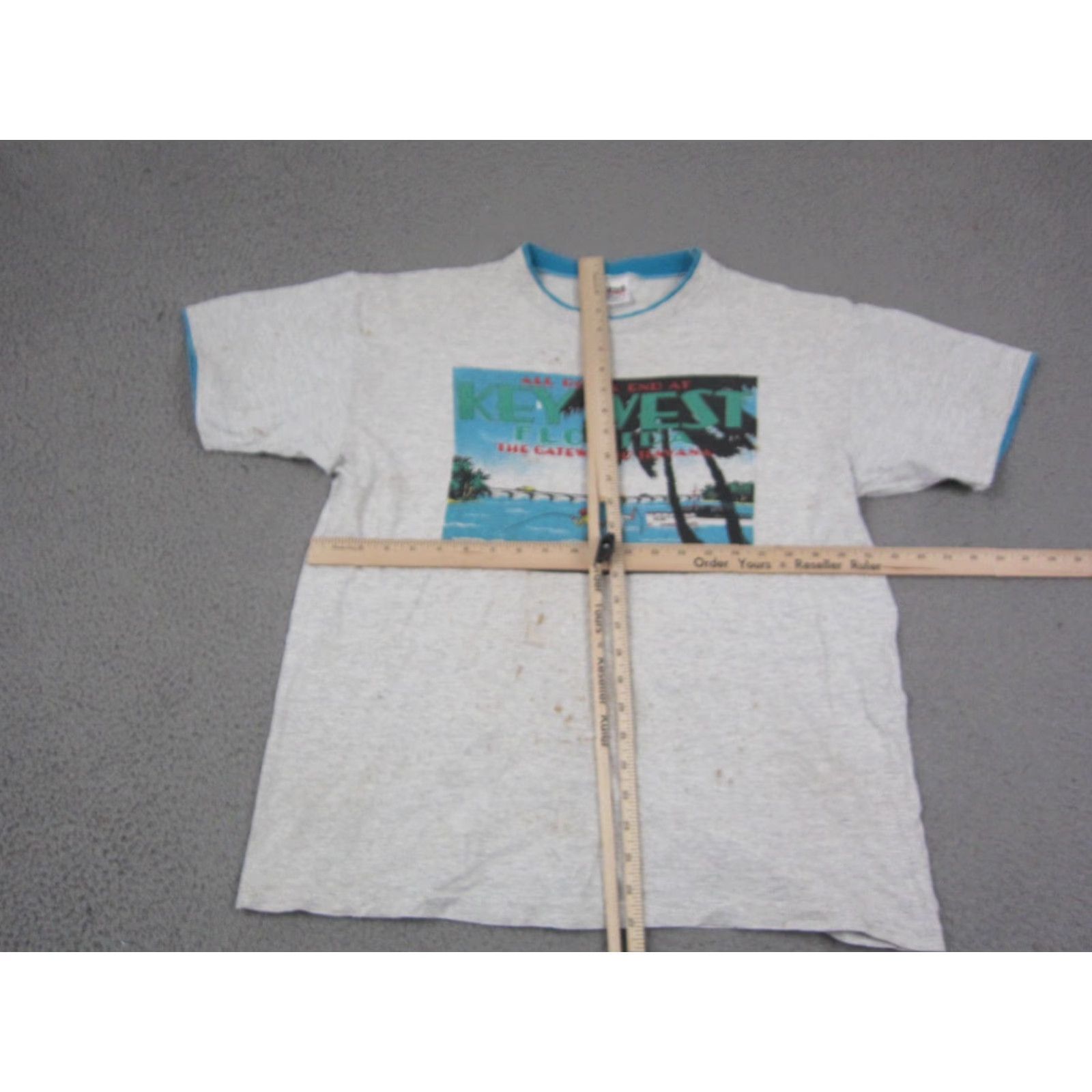 Anvil VINTAGE Anvil Shirt Men XL Gray 90s Beach Florida Short Sleeve Crew Neck Size US XL / EU 56 / 4 - 6 Thumbnail