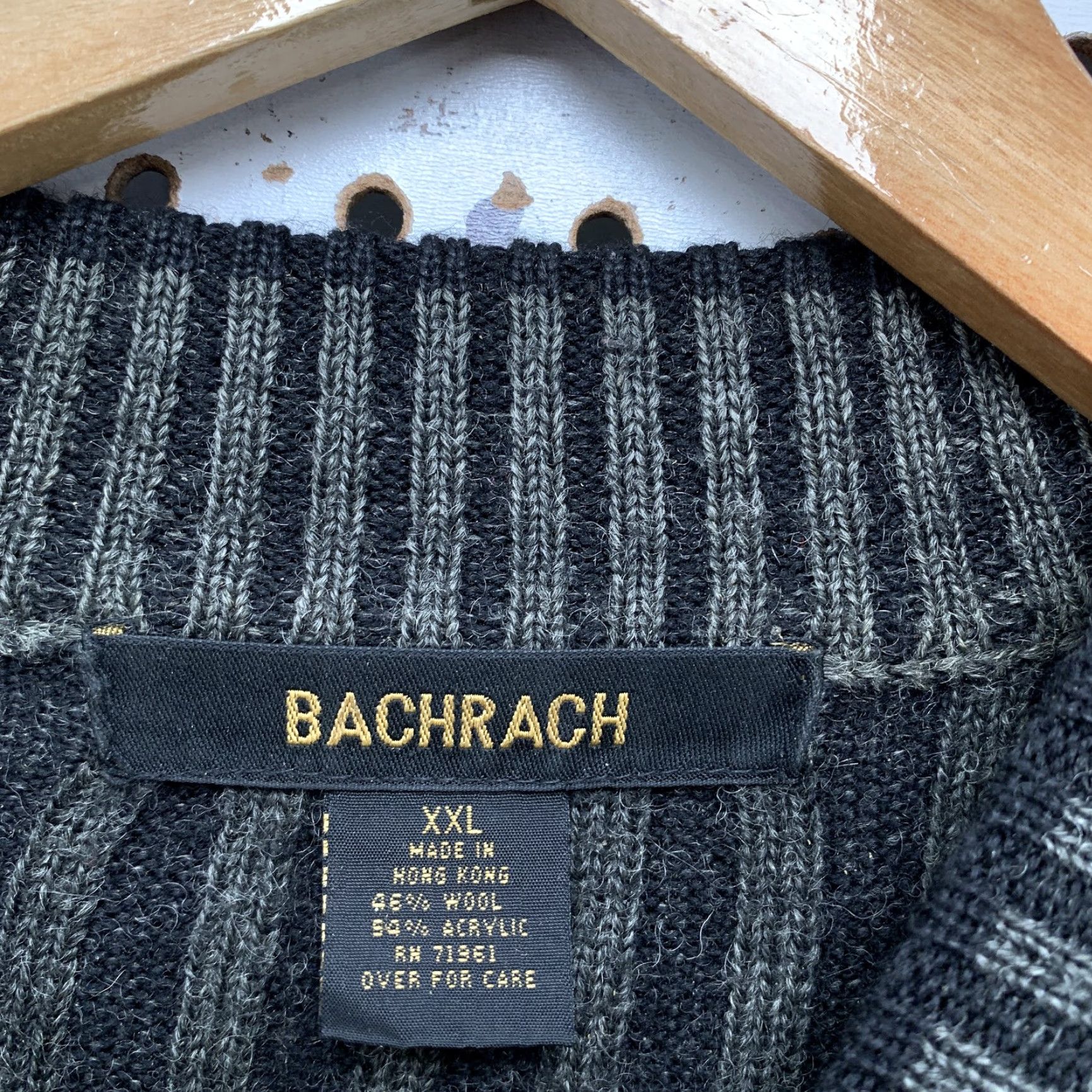 Vintage VINTAGE Bachrach Wool Blend Sweater Gray XXL Crew Neck Pullover Long Sleeve Casual Mens Size US XXL / EU 58 / 5 - 2 Thumbnail