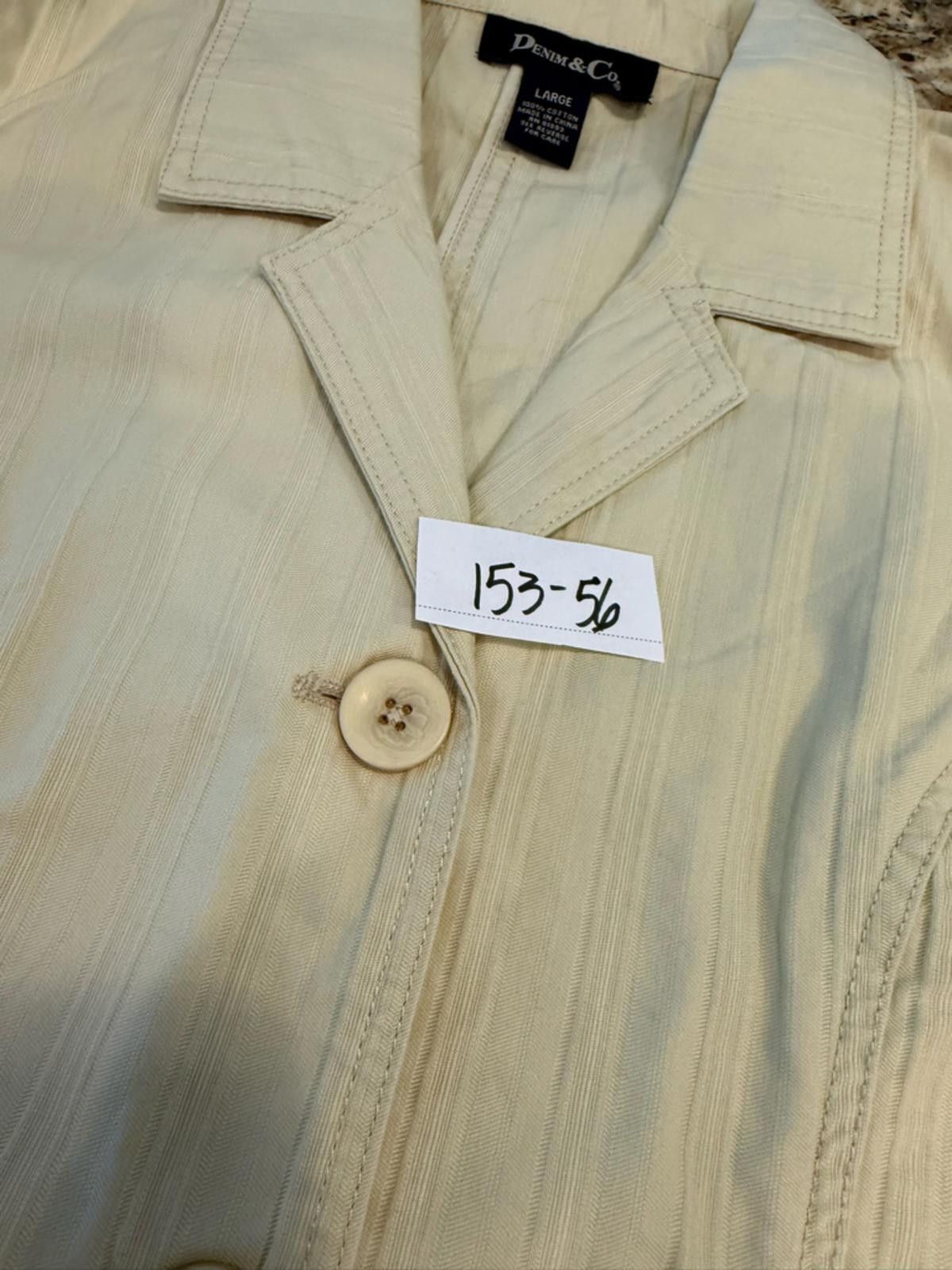Other Denim & Co. light green boho cotton jacket button front LG Size L / US 10 / IT 46 - 11 Thumbnail