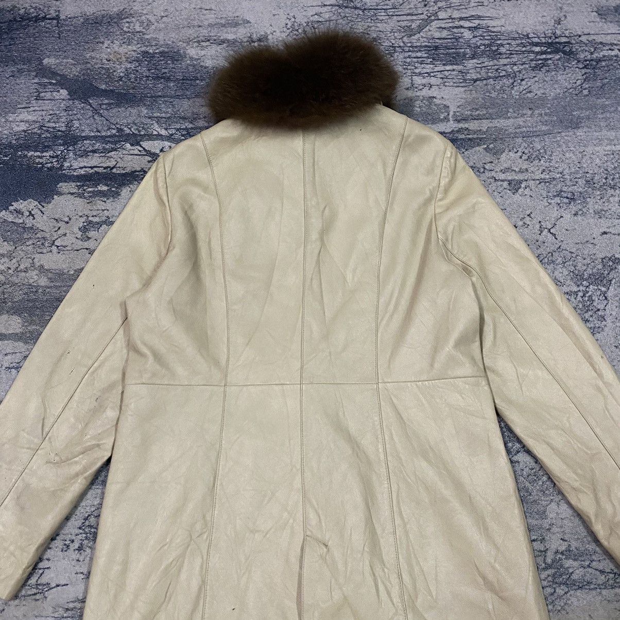 Vintage Vintage Six One Place Fur Neck Leather Jacket Size L / US 10 / IT 46 - 10 Thumbnail