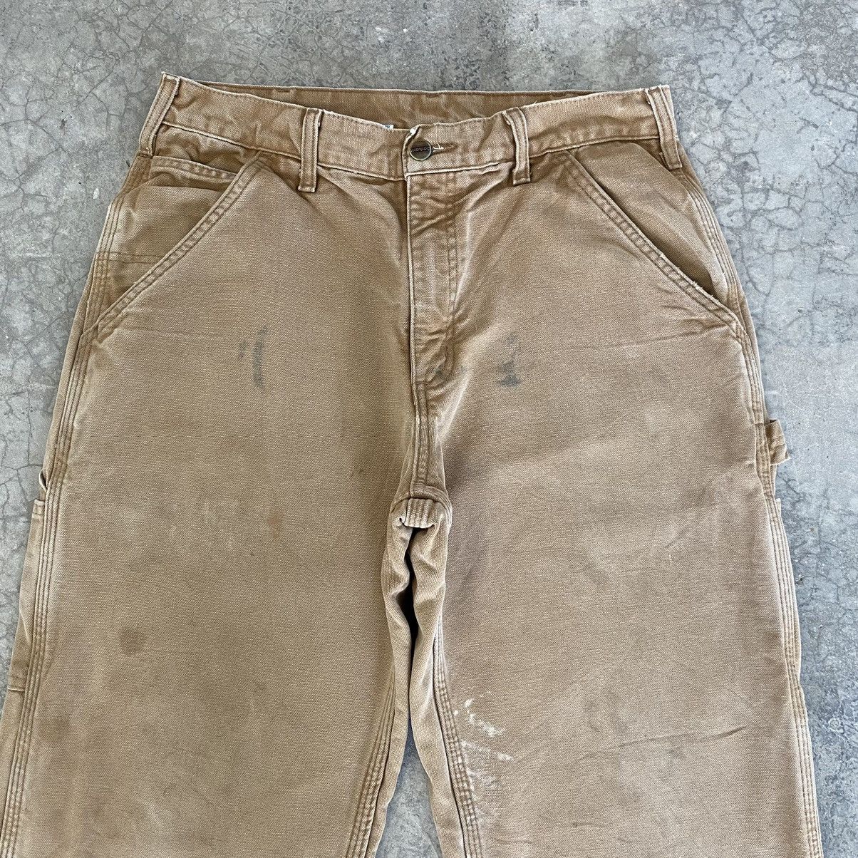 Carhartt Vintage Carhartt Blanket Lined Faded Dirty Carpenter Pants Size US 31 - 14 Thumbnail