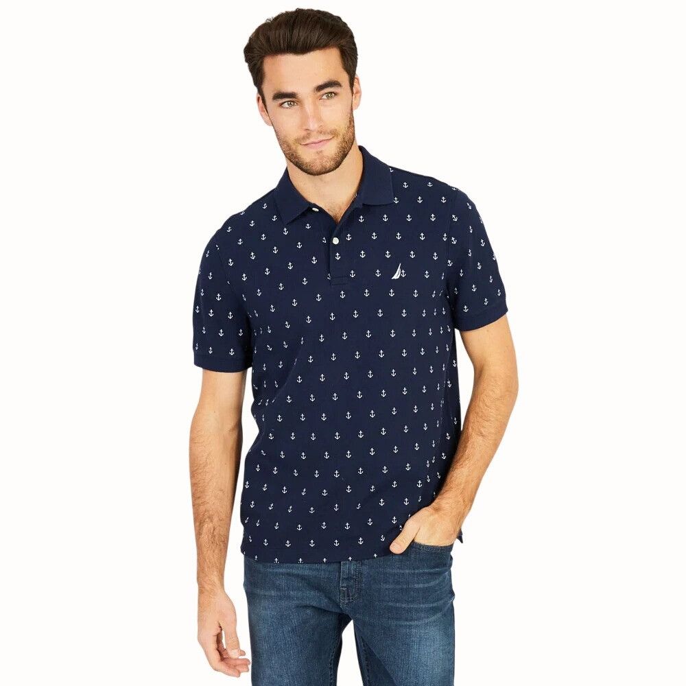 Nautica Nautica Classic Fit Navy Short Sleeve Polo Deck Shirt XL Size US XL / EU 56 / 4 - 1 Thumbnail