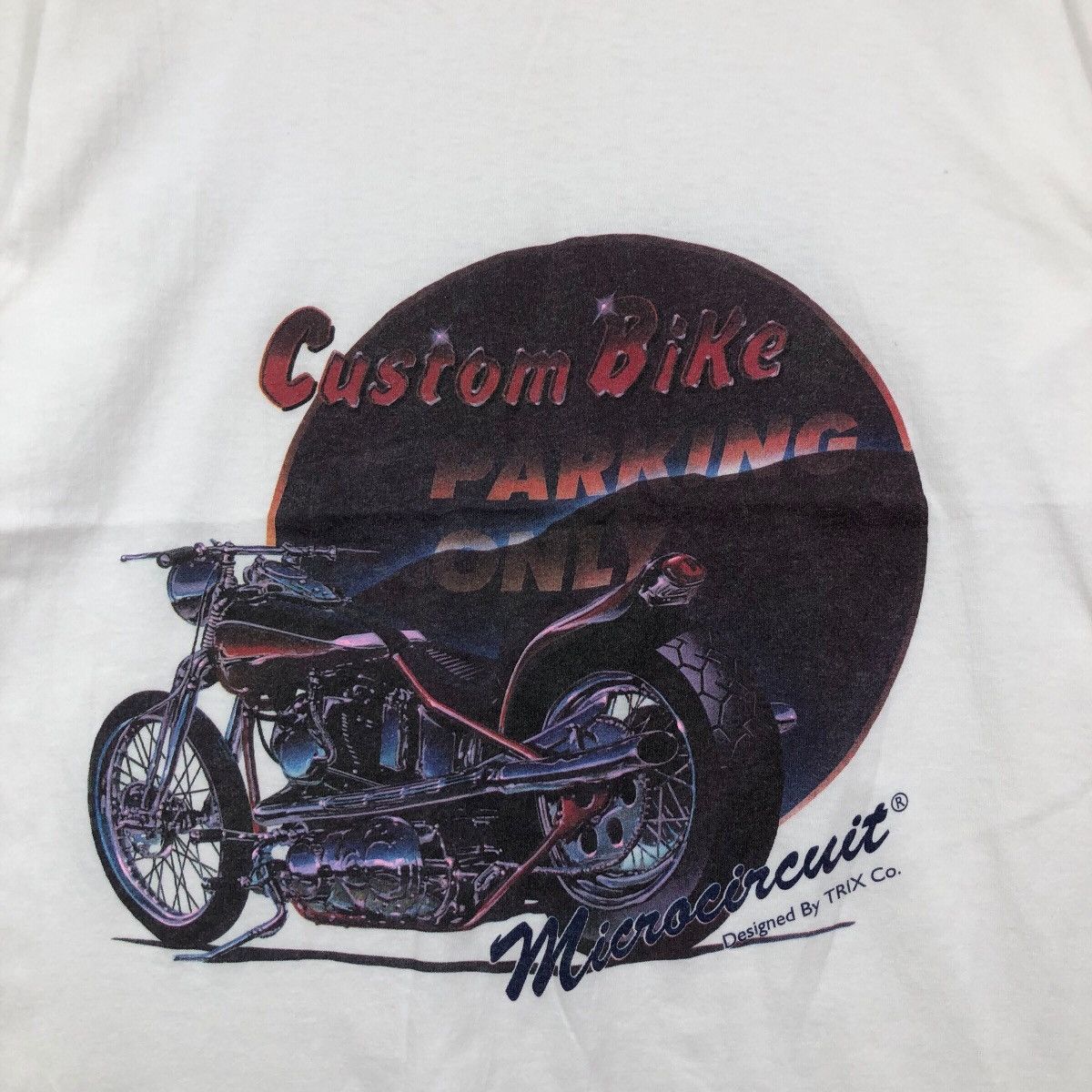 Vintage Vintage 90s Microcircuit By TRIX Co Motorcycle Tee Shirt Size US M / EU 48-50 / 2 - 3 Thumbnail