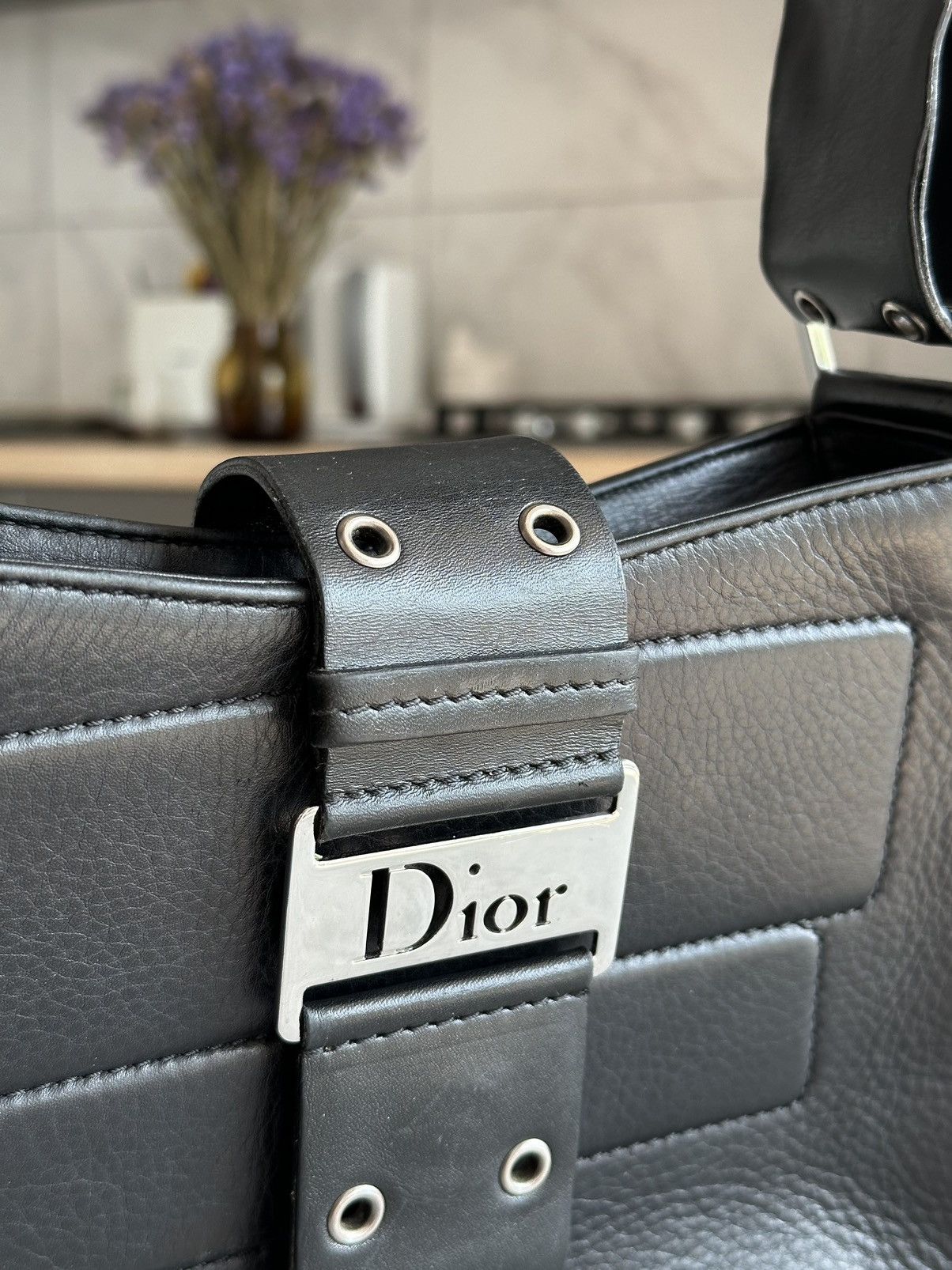 Dior DIOR Street Chic Columbus Evening Black Leather Shoulder Bag Size ONE SIZE - 17 Thumbnail
