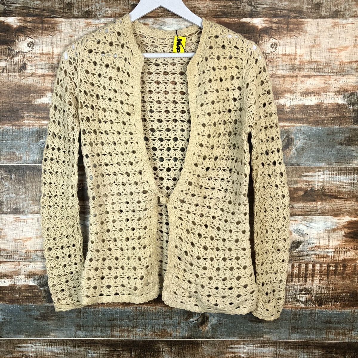 Vintage Japan vintage crochet meshnet Cardigan Knitwear #A1640 Size M / US 6-8 / IT 42-44 - 3 Thumbnail