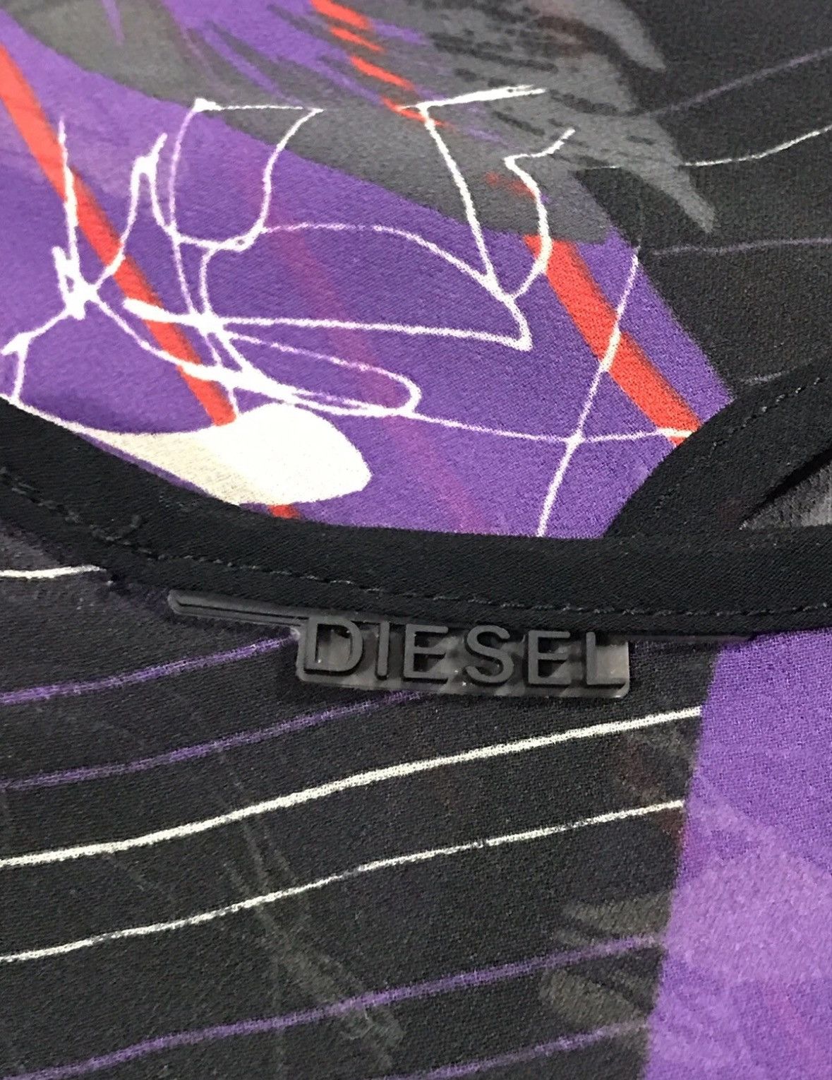 Diesel Vintage Blouse Diesel Woman Flowers Print Black/Purple M Size M / US 6-8 / IT 42-44 - 7 Thumbnail