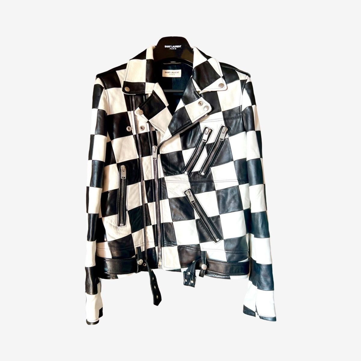 Saint Laurent Paris *RARE* Saint Laurent Paris SS14 Checkered L01 Sz.48 Size US M / EU 48-50 / 2 - 2 Thumbnail
