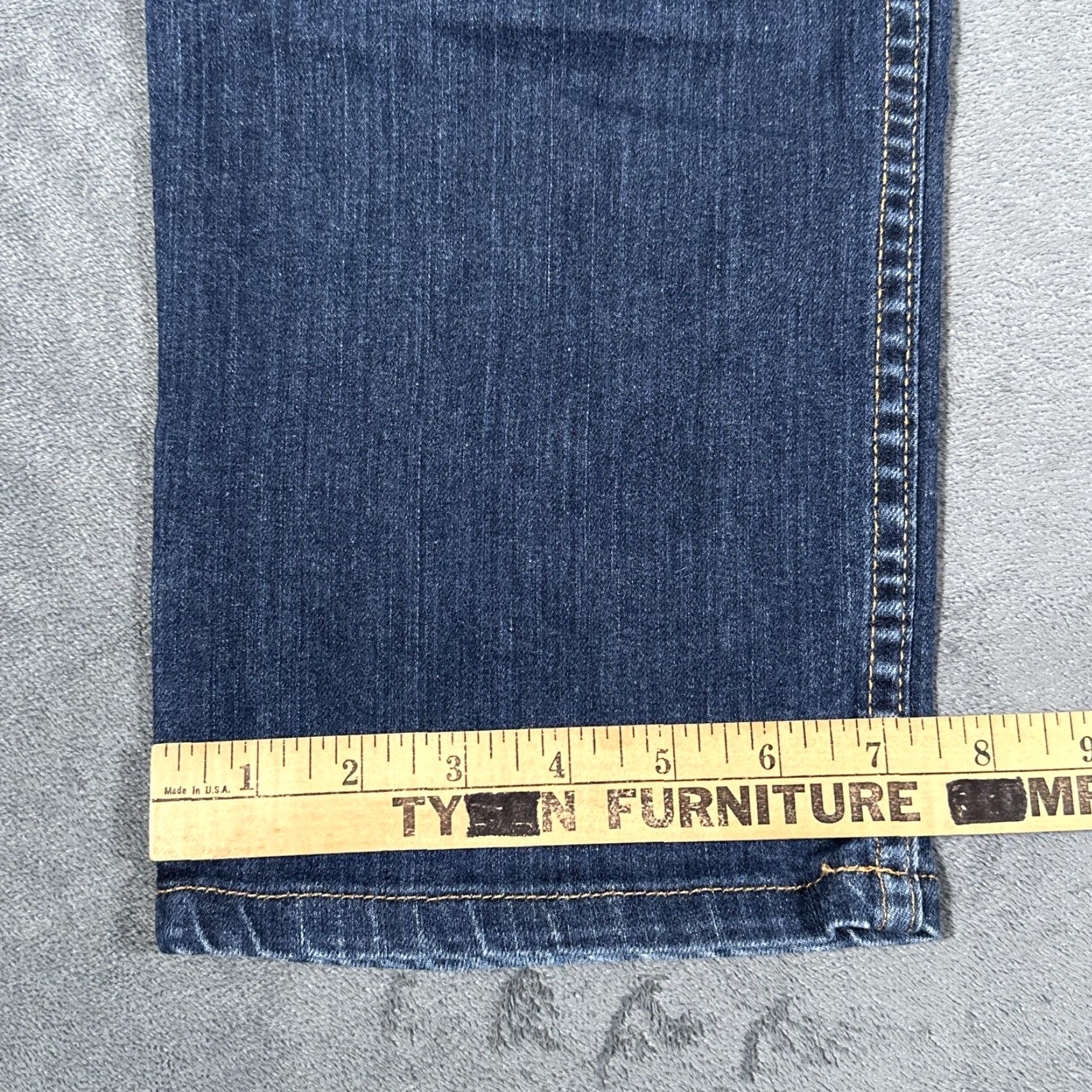 Denime Dearborn Denim Jeans Mens 35x32 Blue Tailored Fit Stretch Straight Leg Made USA Size US 35 - 4 Thumbnail