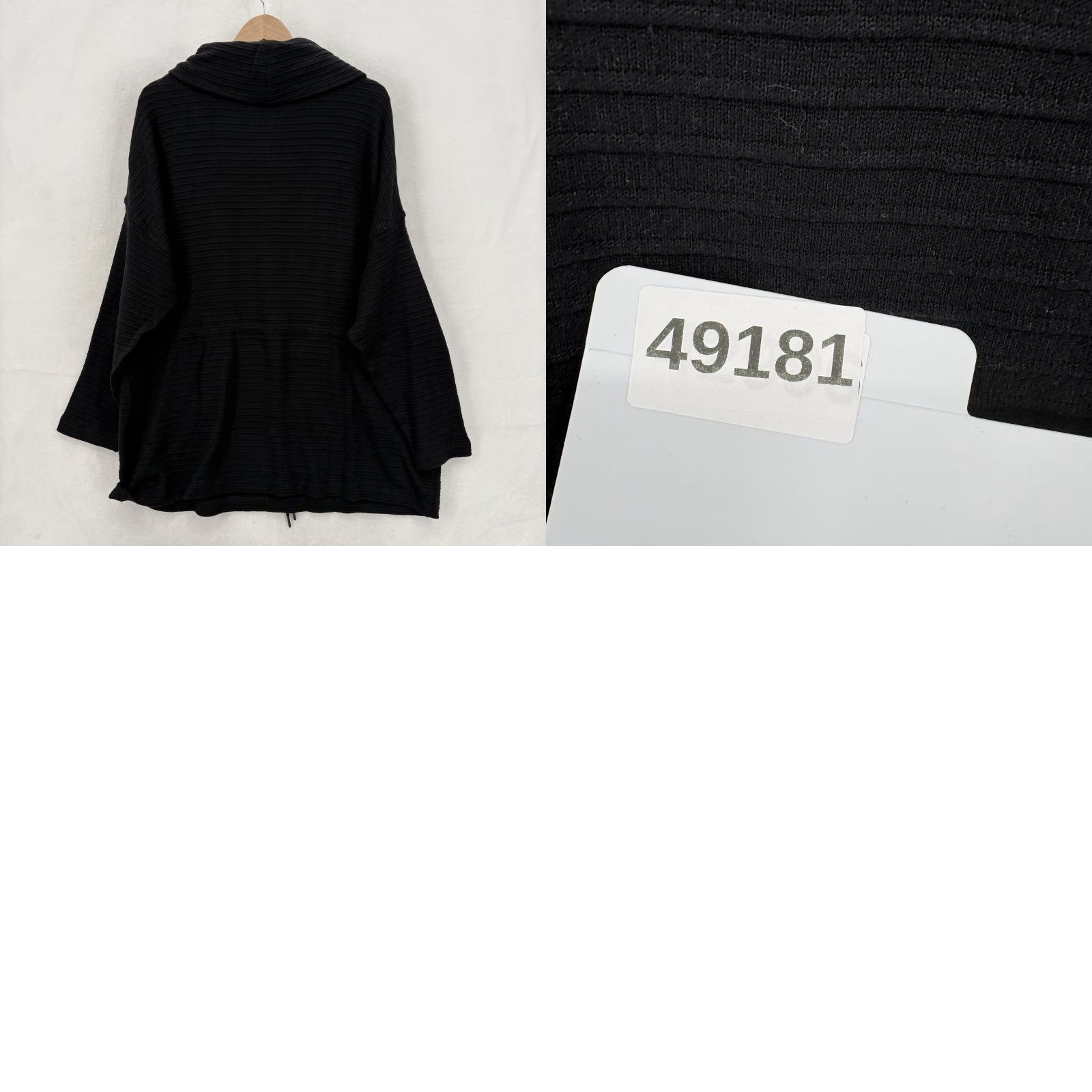 Lou & Grey Lou & Grey Sweater Womens XL Black Cowl Neck Hooded Drawstring Knit Tunic Fall Winter Size XL / US 12-14 / IT 48-50 - 9 Thumbnail