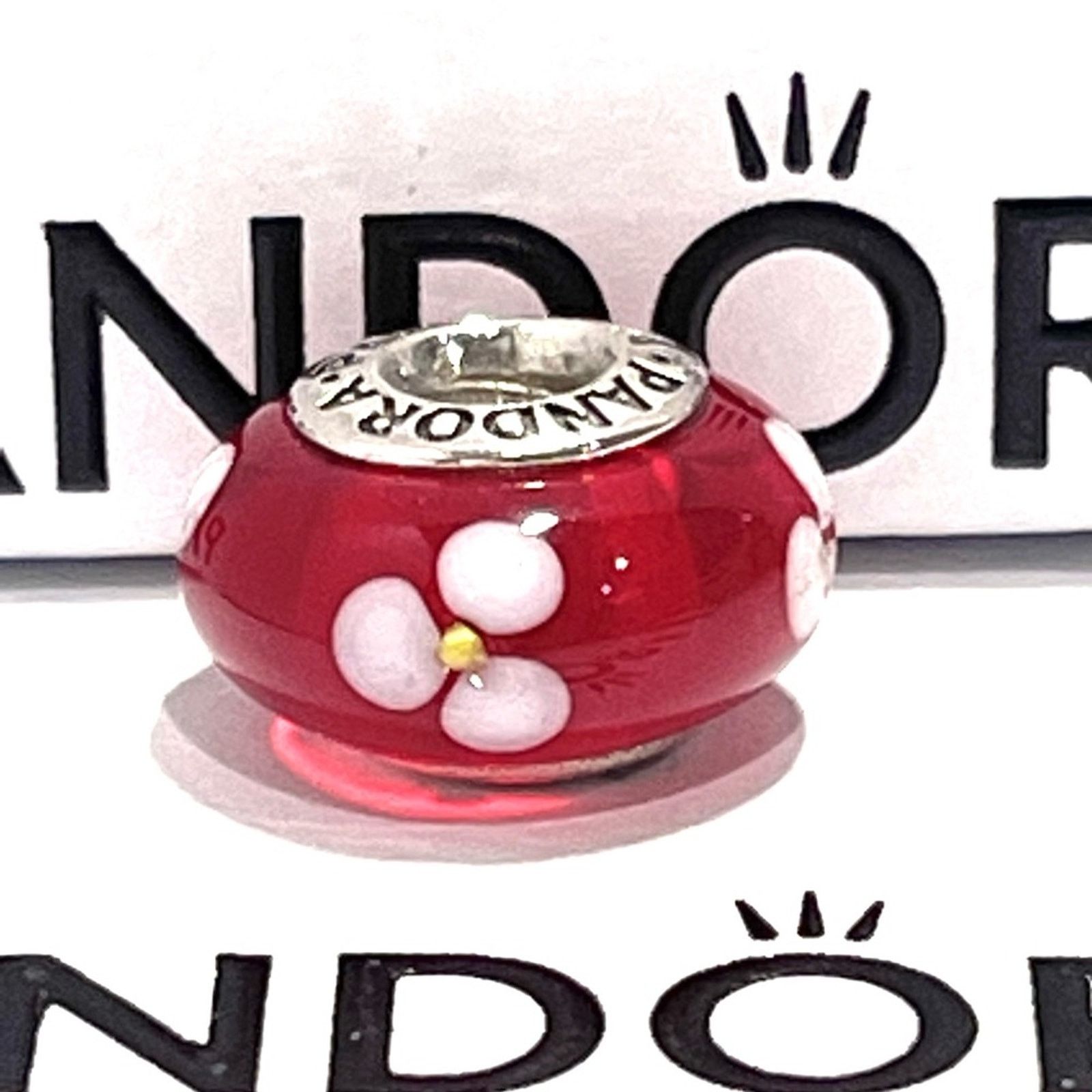 pandora PANDORA Retired Red Murano Glass Flowers Bead - 790622 Size ONE SIZE - 1 Thumbnail