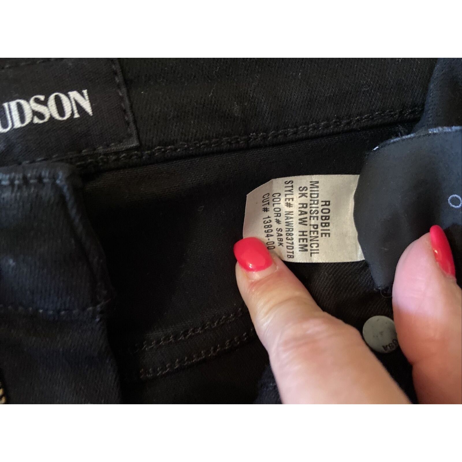 Hudson Hudson Pencil Jean Skirt Mid Rise Robbie Black Coated 25 Size 25" / US 0 / IT 36 - 5 Thumbnail