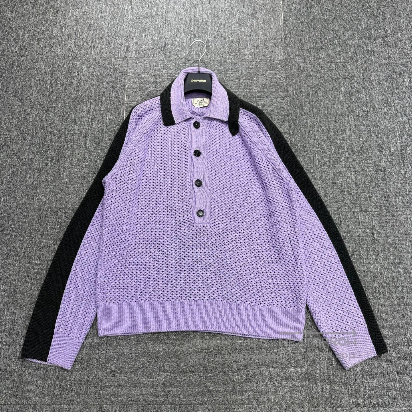 Hermes Hermes Openwork cashmere knit cardigan with mesh pattern| Size US XL / EU 56 / 4 - 1 Thumbnail