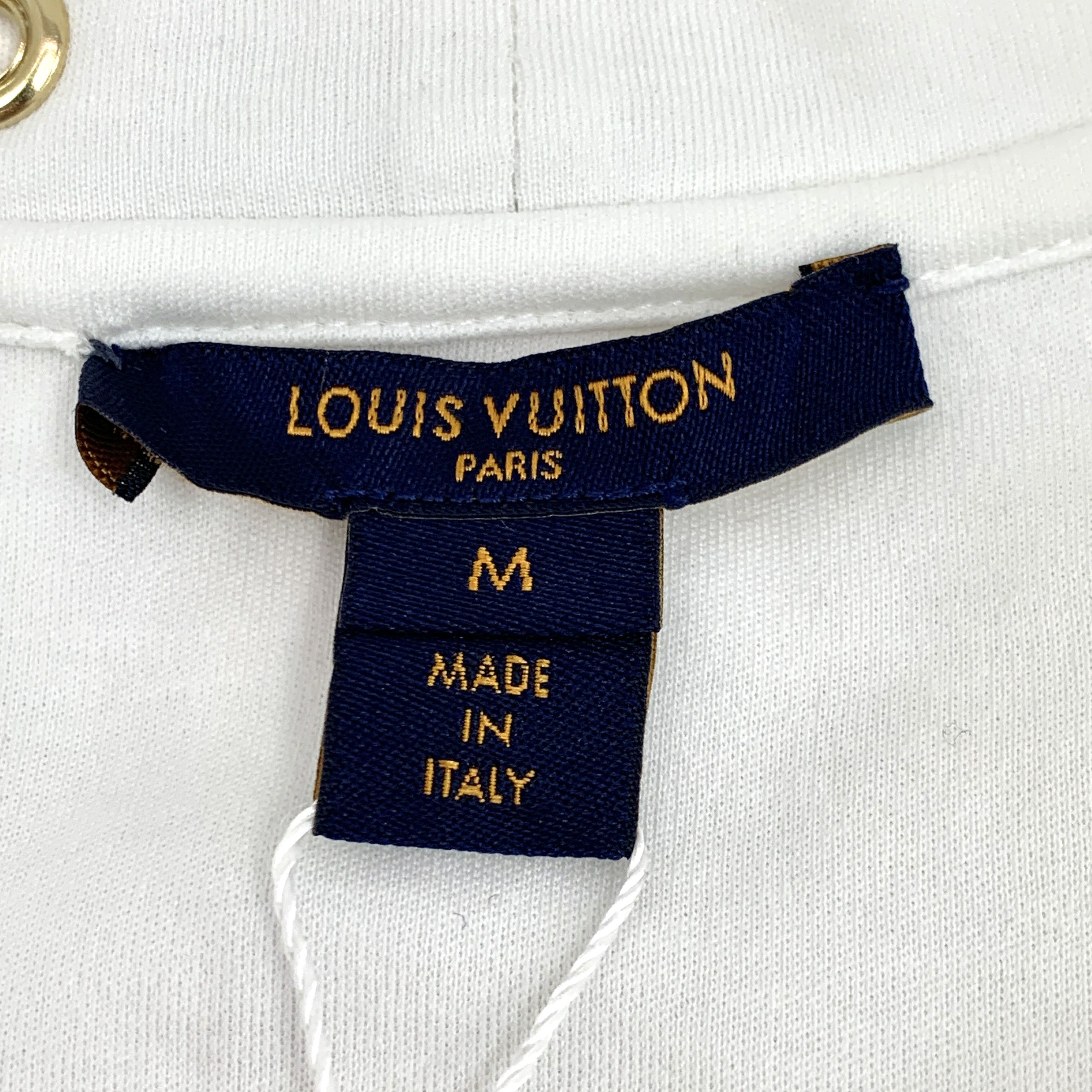 Louis Vuitton LV White Cotton Tee w/ Gold Eyelets & Floral Details Size M / US 6-8 / IT 42-44 - 6 Thumbnail