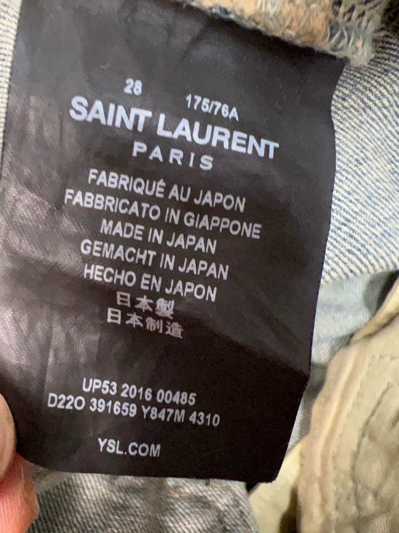 Saint Laurent Paris Saint Laurent Paris 16 FW light blue yellow mud erosion big Size US 28 / EU 44 - 4 Thumbnail