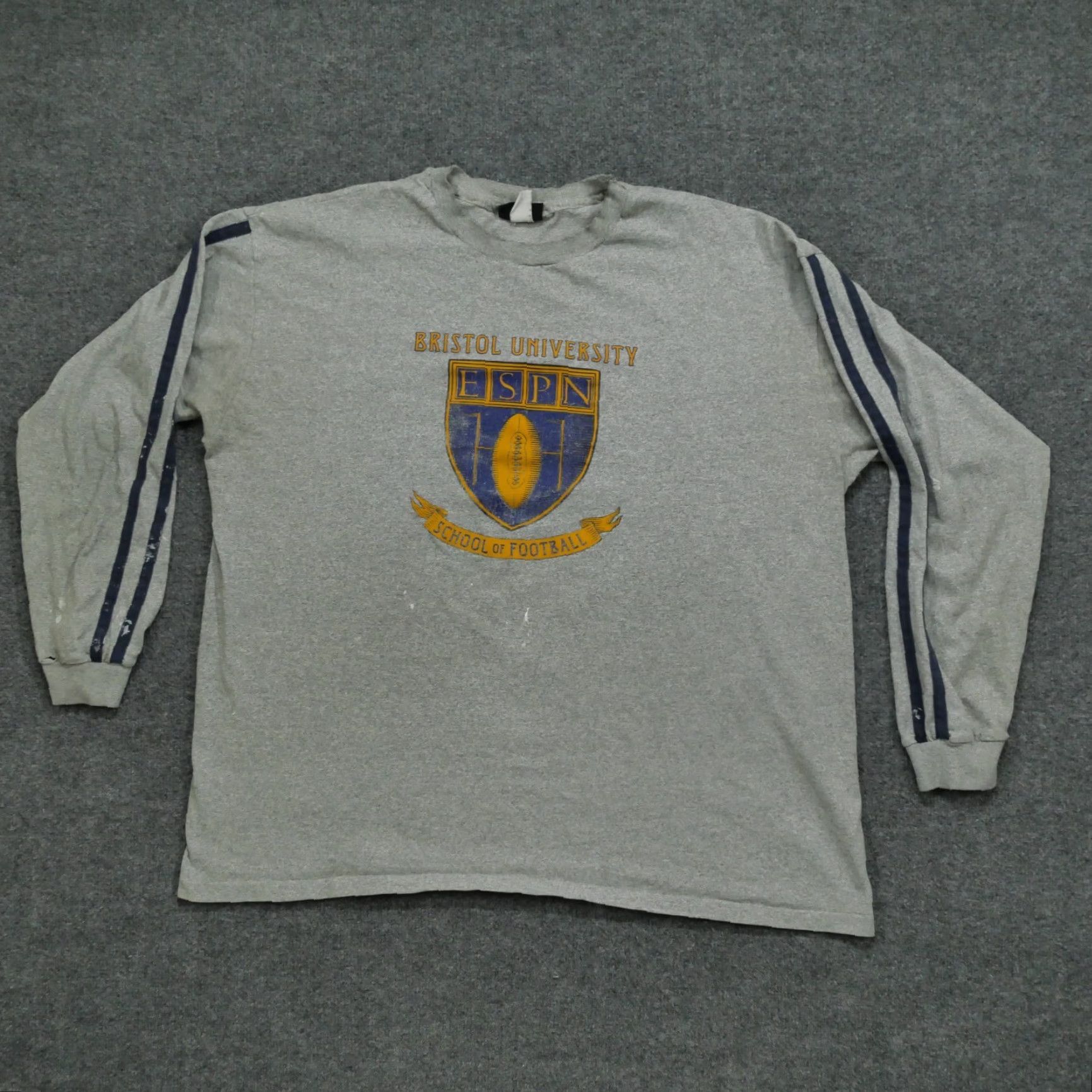 Vintage VINTAGE ESPN T SHIRT Mens 3XL Grey Long Sleeve Bristol University Football 90s Size US XXL / EU 58 / 5 - 2 Thumbnail