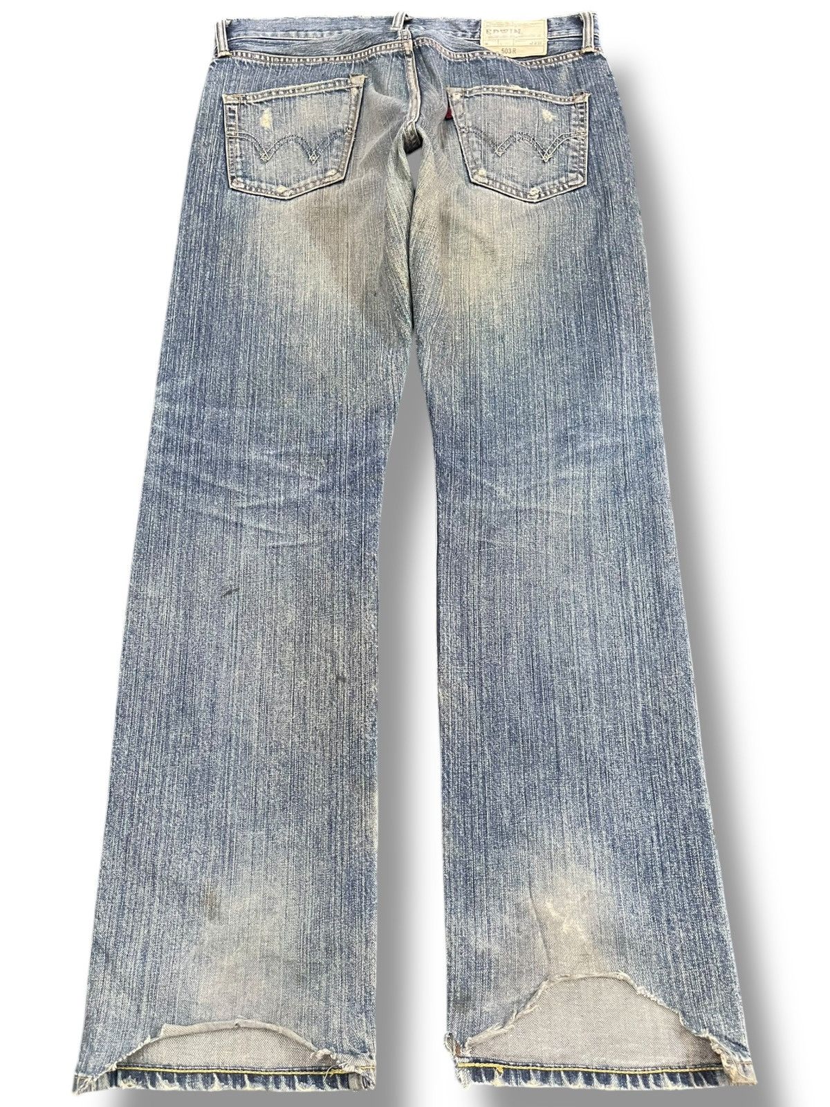 Beauty Beast × Edwin Vintage Edwin 503 R Mudwash Distressed Denim Size US 35 - 5 Thumbnail