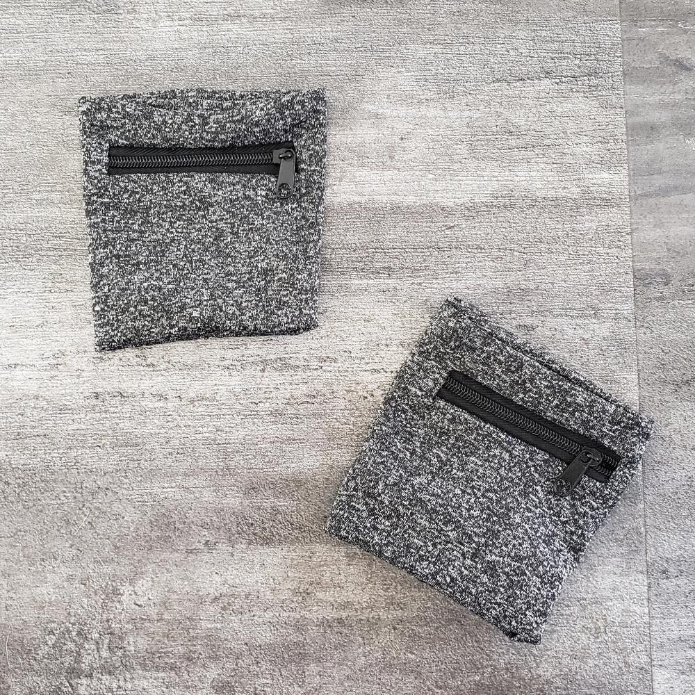 Designer Grey Marled Pocket Zip Sweatband Bundle Size ONE SIZE - 1 Thumbnail
