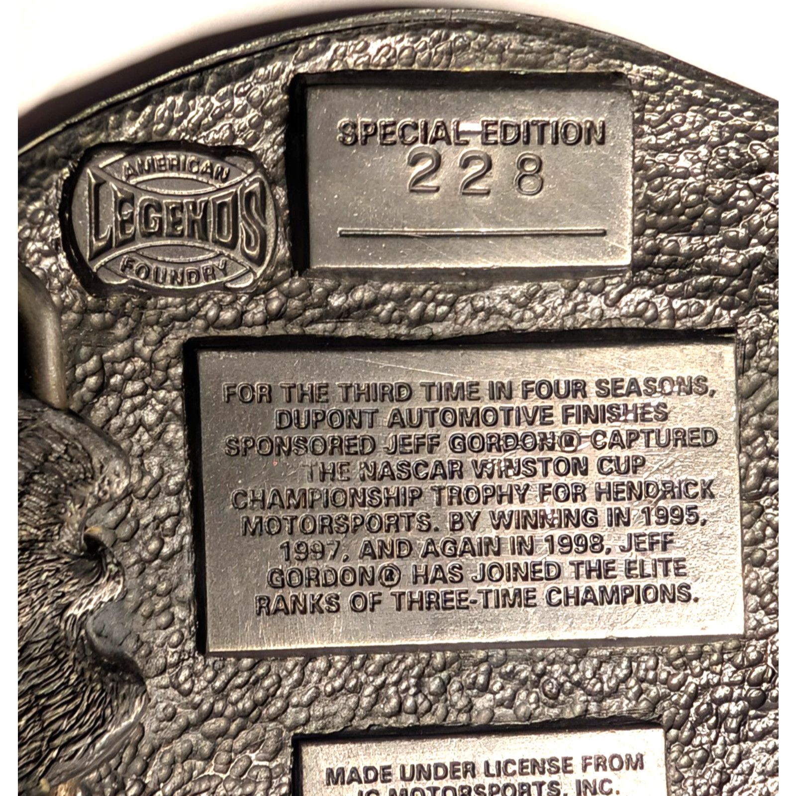 DuPont Dupont Legends Jeff Gordon #24 Nascar Pewter Belt Buckle Size ONE SIZE - 3 Thumbnail