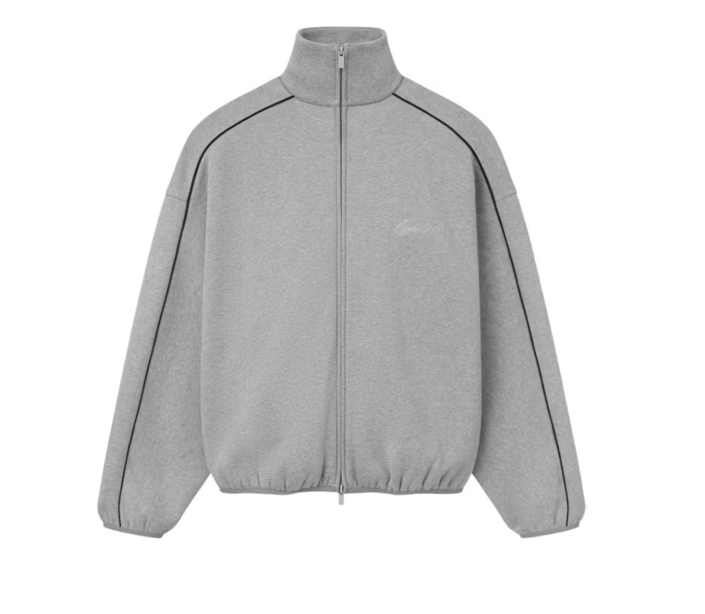 Adidas × Fear of God FOG Essentials Modern Piping Track Jacket Gray/Black M Size US M / EU 48-50 / 2 - 1 Preview