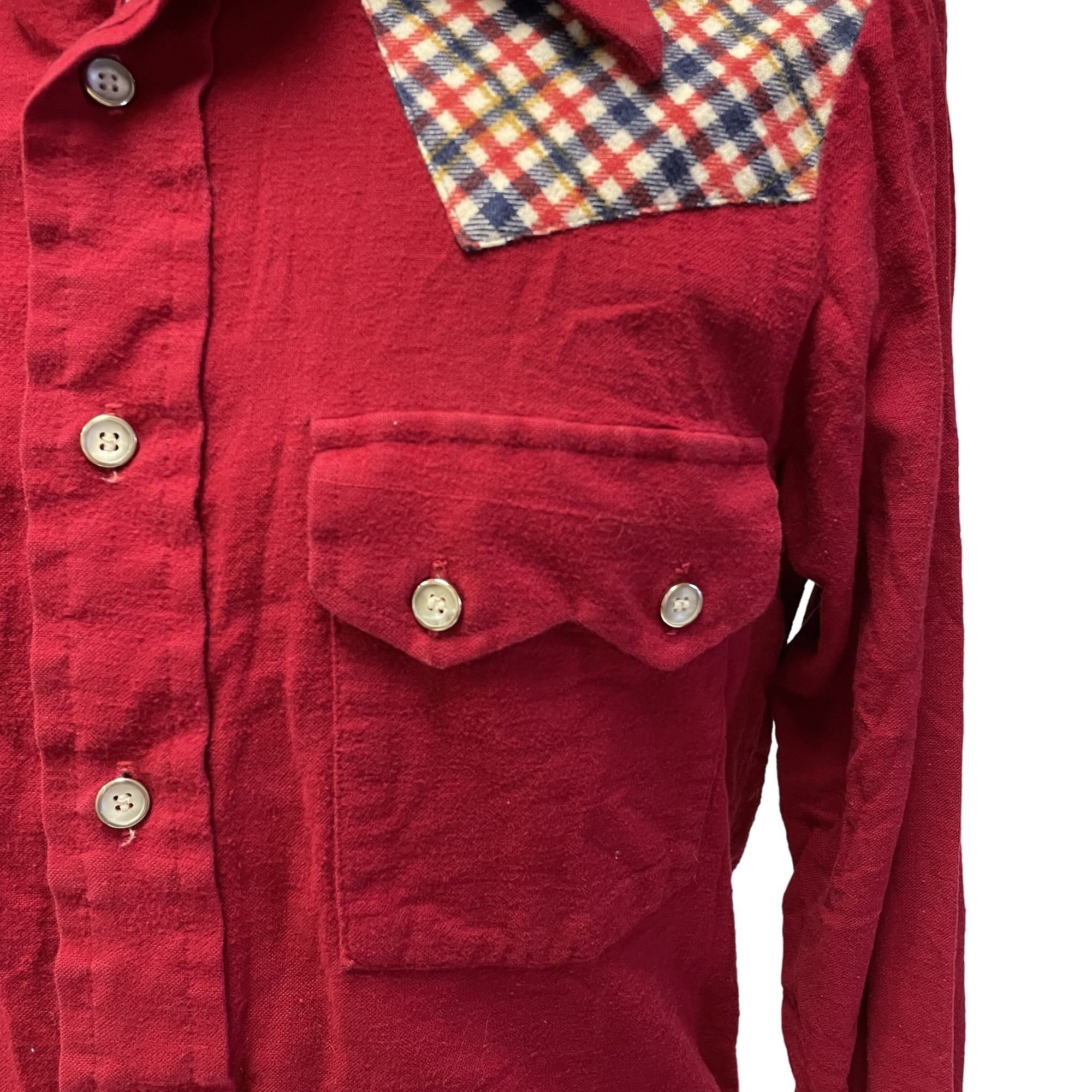 Other Vtg Focus ULTRA SOFT Flannel Red Cowboy Western Plaid Shirt Size US M / EU 48-50 / 2 - 3 Thumbnail