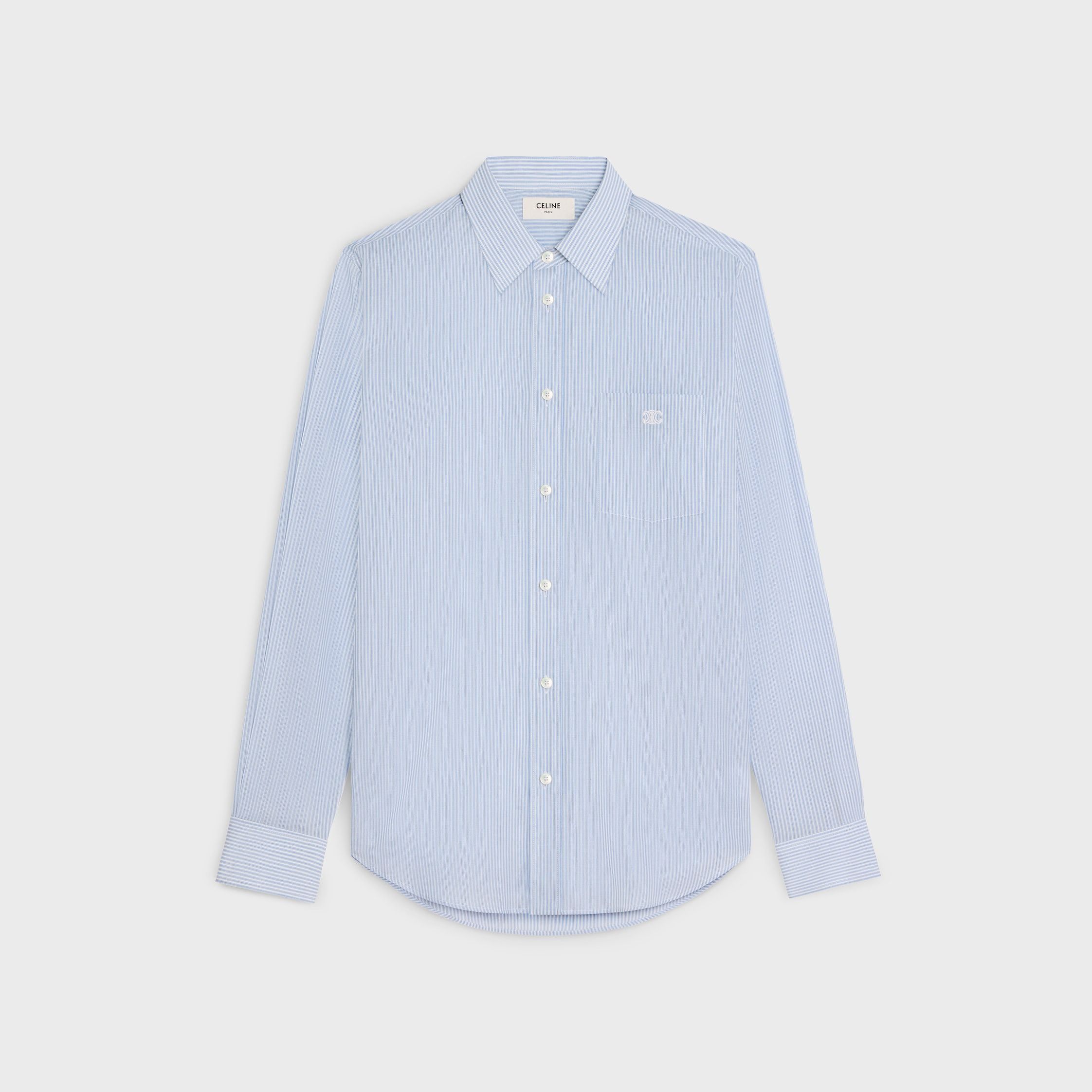 Celine LOOSE SHIRT IN STRIPED COTTON blue Size US XL / EU 56 / 4 - 1 Thumbnail