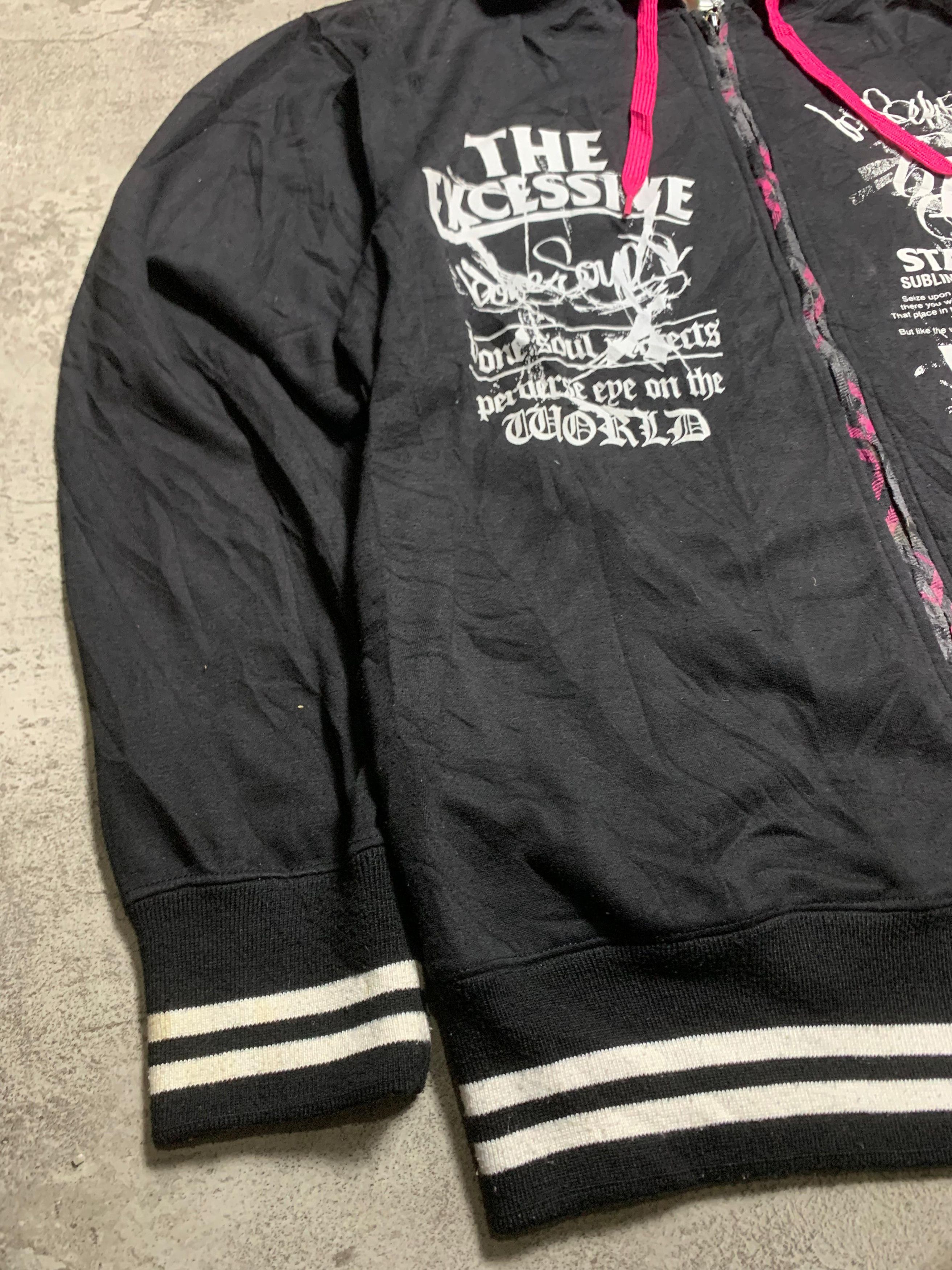 Japanese Brand Y2K B One Soul Japanese Poem Punk Style Black Zip Hoodie Size US M / EU 48-50 / 2 - 2 Thumbnail