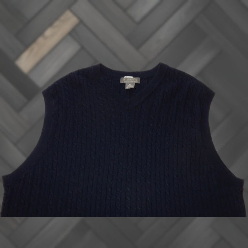 Cremieux VINTAGE Cremieux Men's Vest Sweater XL Cashmere Silk Cotton Blue 2000s Men Size US XL / EU 56 / 4 - 1 Thumbnail