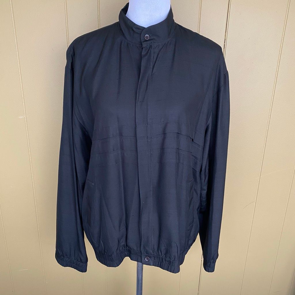 Other Bocci women XL 100% silk full zip jacket w/mock collar black Size XL / US 12-14 / IT 48-50 - 1 Thumbnail