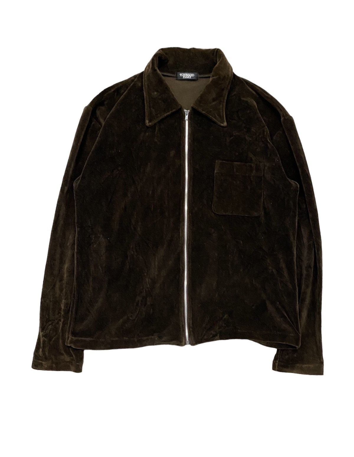 image of Ppfm x Tornado Mart 1990S Tornado Mart Japan Velour Zipper Jacket in Brown, Men's (Size Medium)