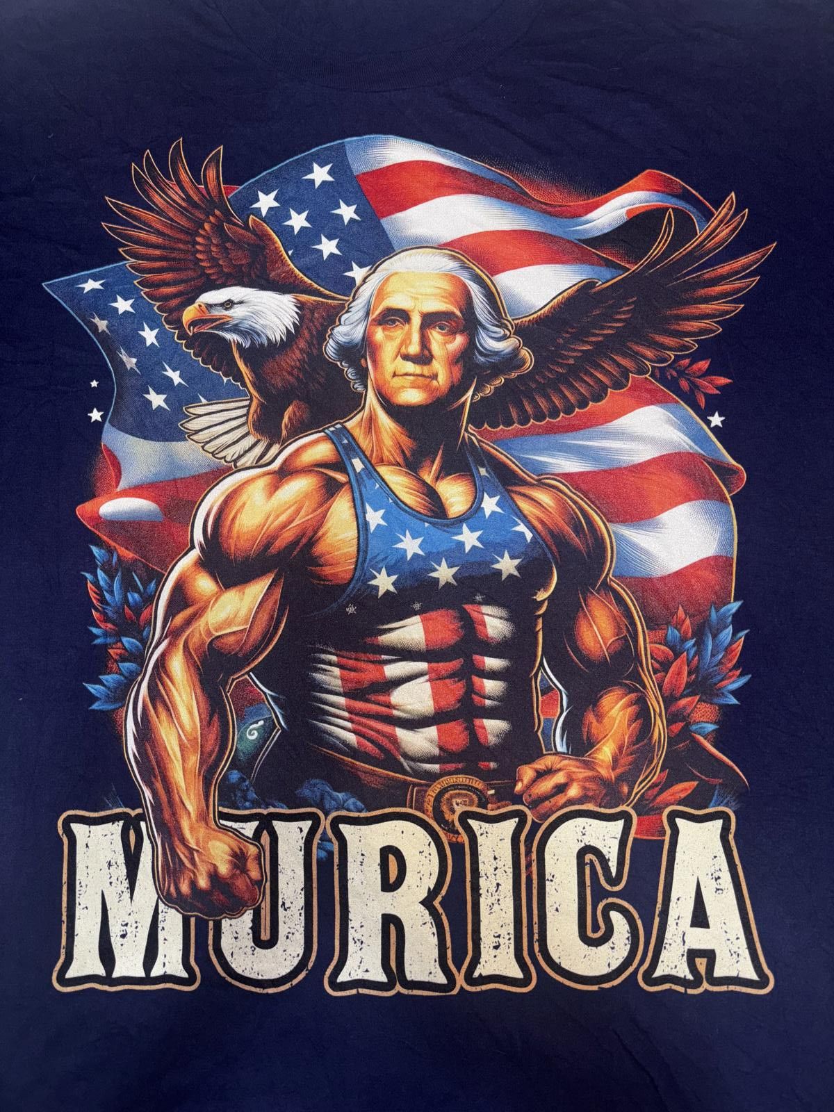 Designer Patriotic 'MURICA' Graphic Tee by Port & Company Size US L / EU 52-54 / 3 - 2 Thumbnail