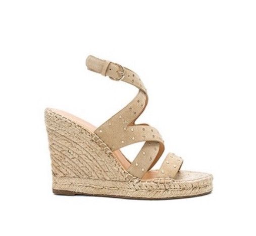 Joie JOIE KORAT SUEDE STUDDED ESPADRILLE WEDGE SANDAL SIZE 35.5 Size US 5.5 / IT 35.5 - 2 Thumbnail