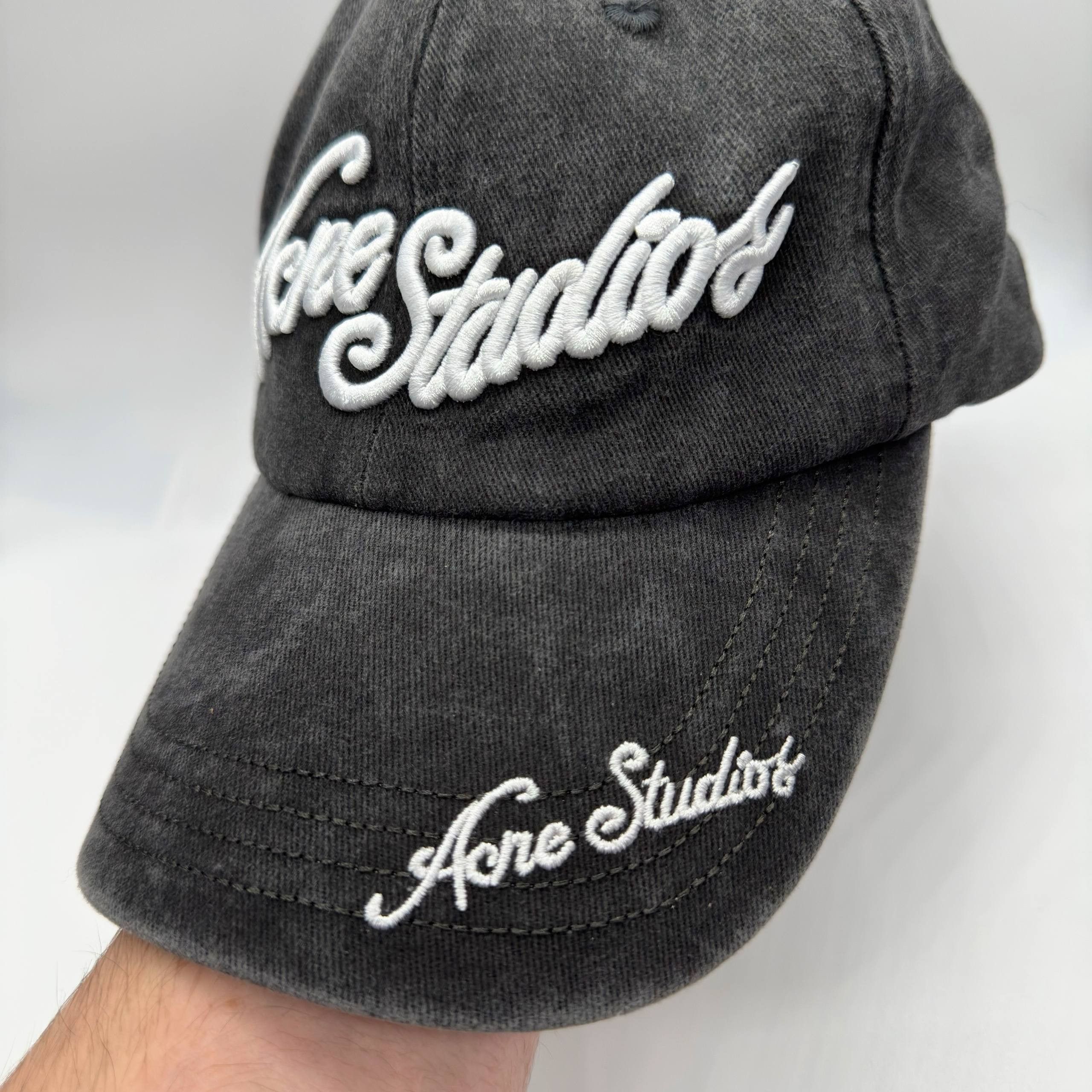 Acne Studios Acne Studios Big Logo Archive SK8 Cap Hat Gray Washed Color Size ONE SIZE - 4 Thumbnail
