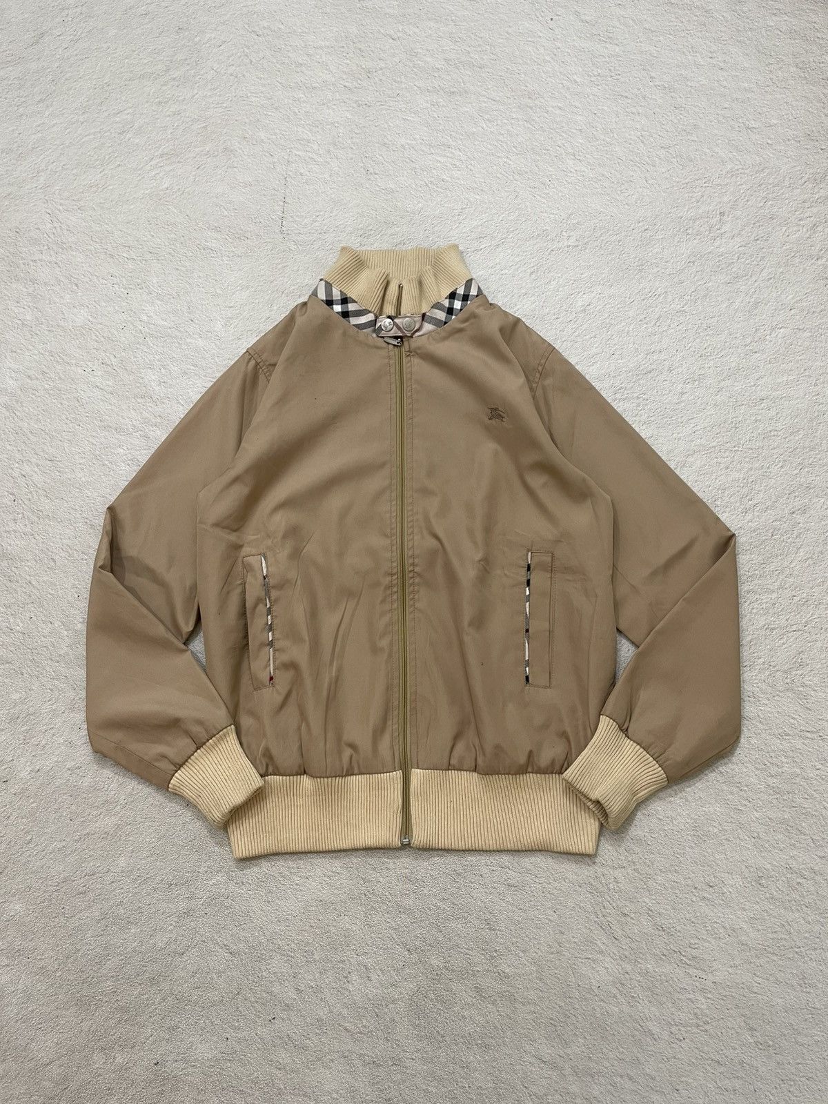 Japanese Brand Vintage Burberry Nova Check Lined Bomber Jacket Beige Y2K Size US L / EU 52-54 / 3 - 2 Thumbnail