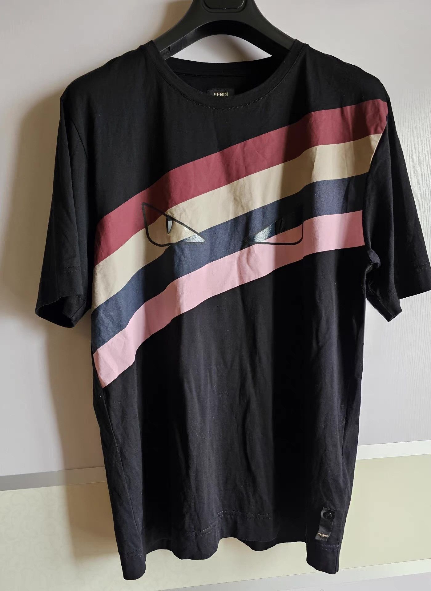 Fendi Fendi Monster Eyes Striped Print Short Sleeve T‑shirt Size US XL / EU 56 / 4 - 1 Thumbnail