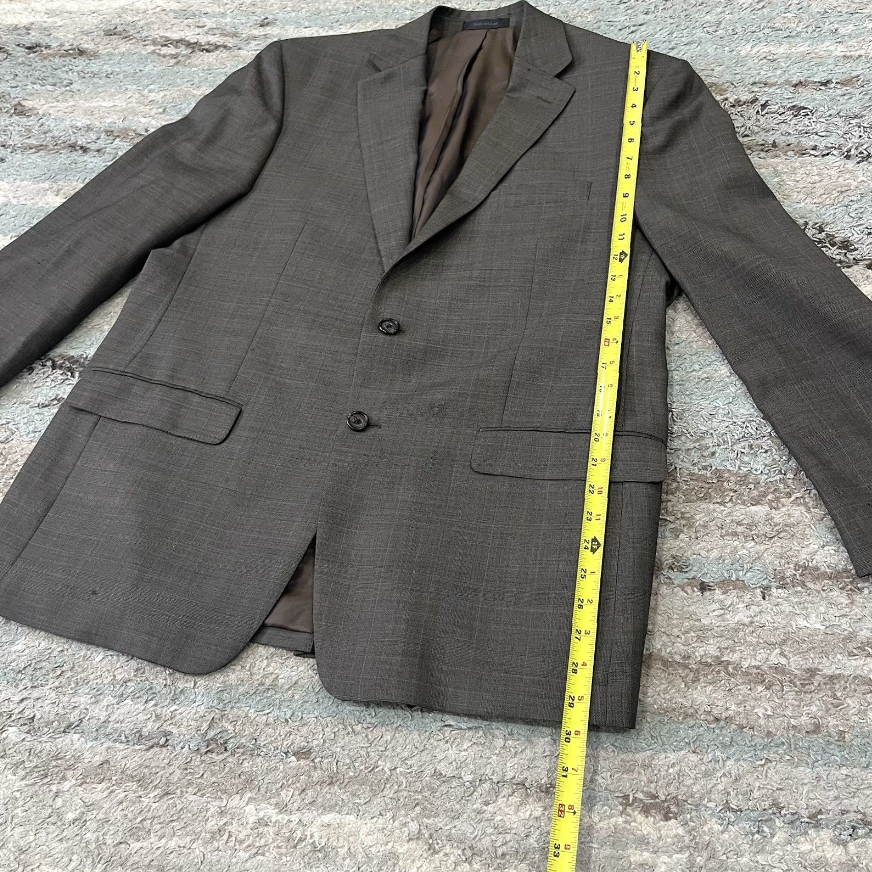 Ralph Lauren Lauren Ralph Lauren Lord And Taylor Mens Blazer Gray 2 Piece Regular Wool Notch Lapel Long Single-Breasted Two-Button 44 48R Vintage N/A Mens Size 44R - 5 Thumbnail