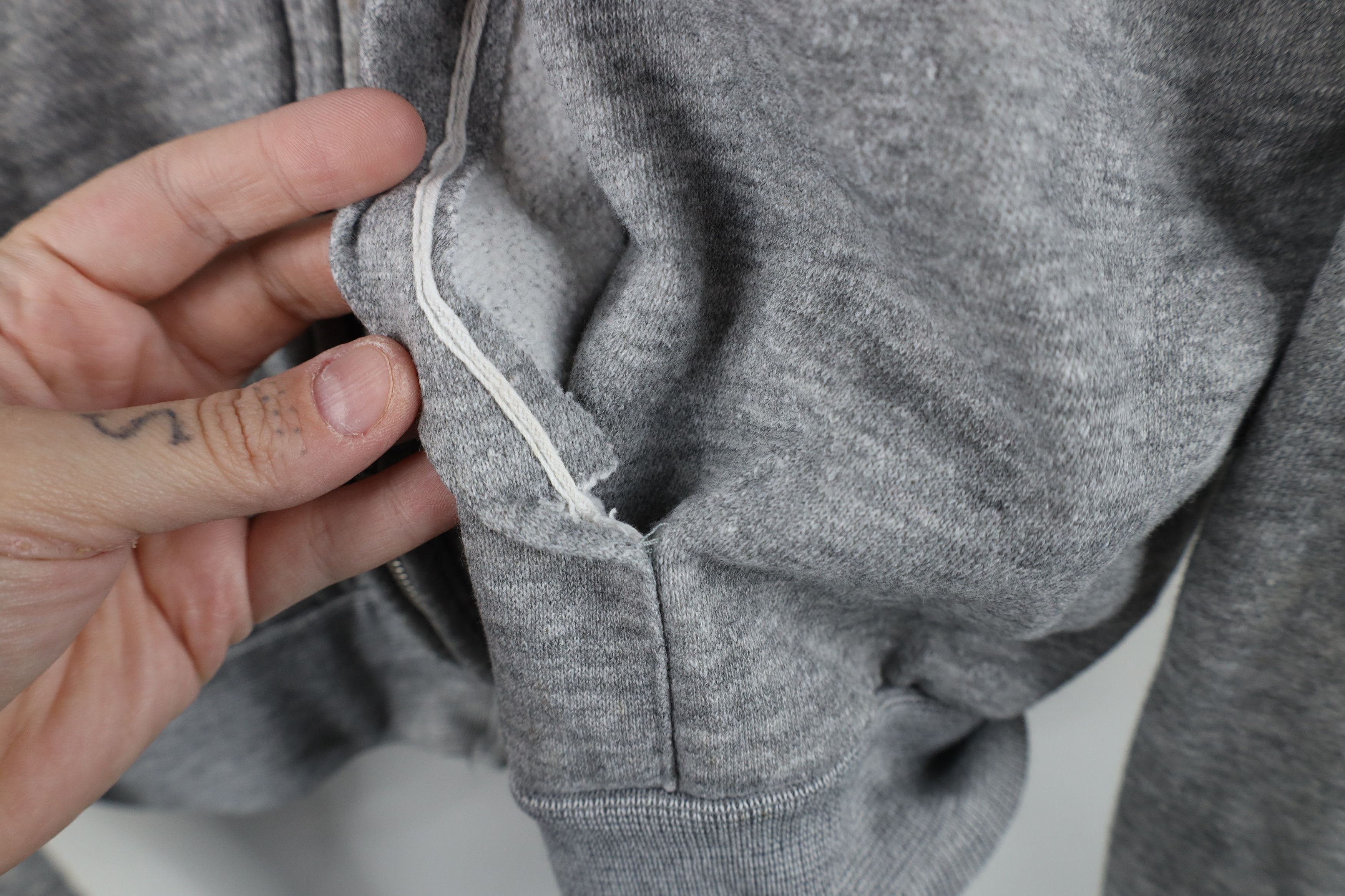 Vintage Vintage 70s Streetwear Thermal Lined Zip Hoodie Gray USA Size US XL / EU 56 / 4 - 4 Thumbnail